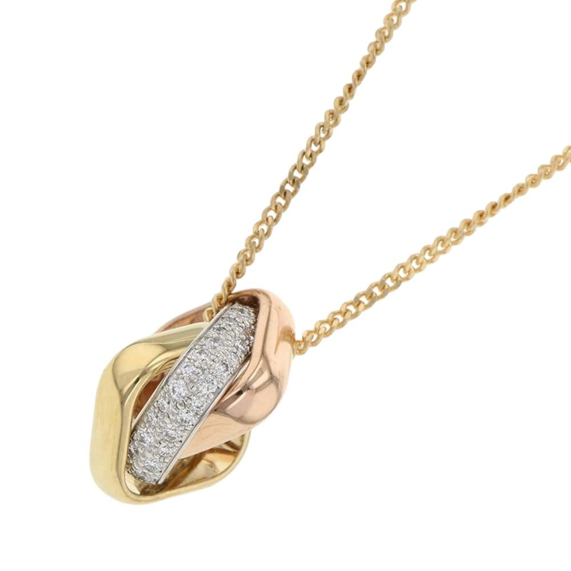 Cartier Necklace Trinity Cushion Pendant Semi-Pavé Diamond 54P Total 0.39ct 18KYG 18KPG 18KWG N74244