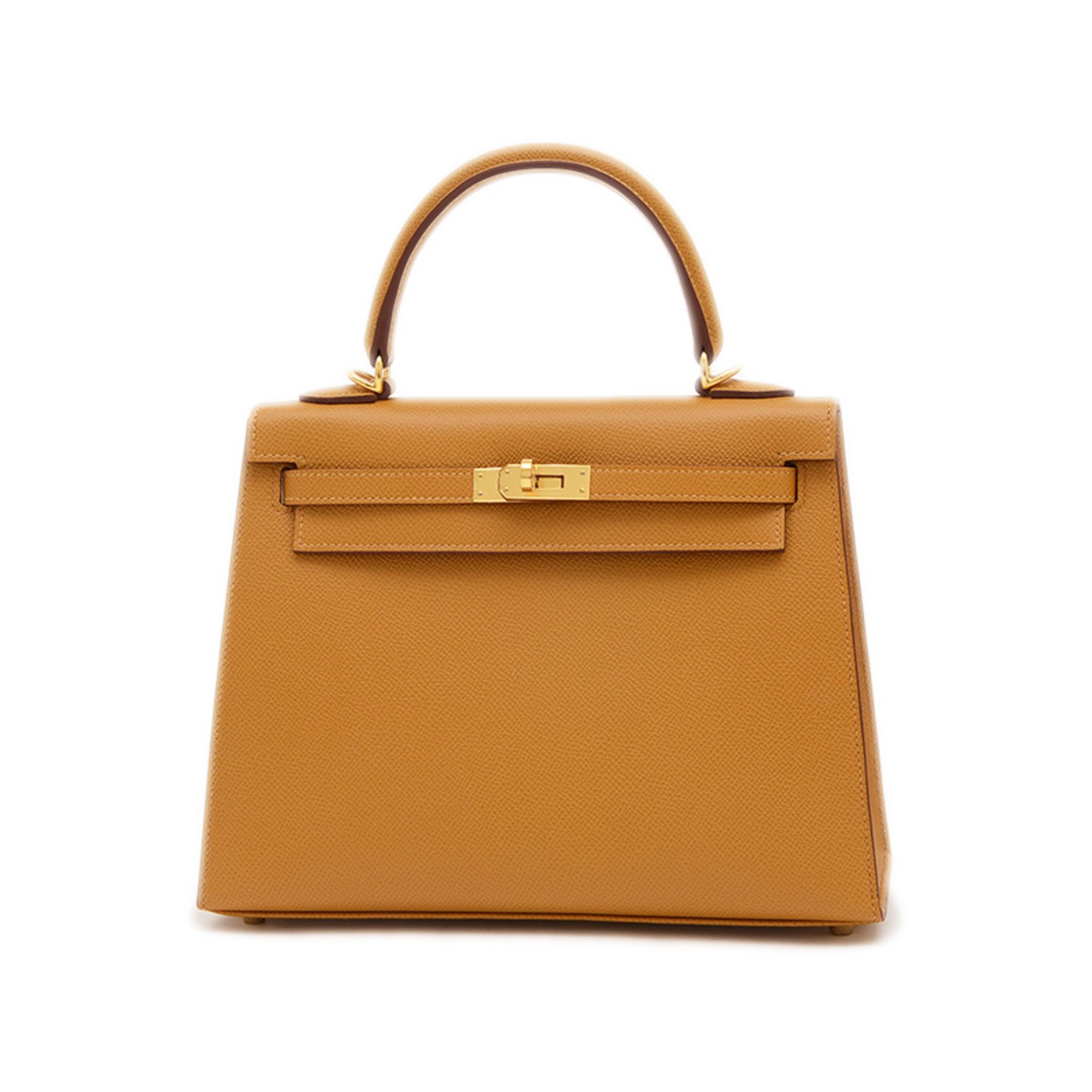 Hermes Kelly 25 handbag, outer stitching, Epson, Sesame, gold hardware, W stamp