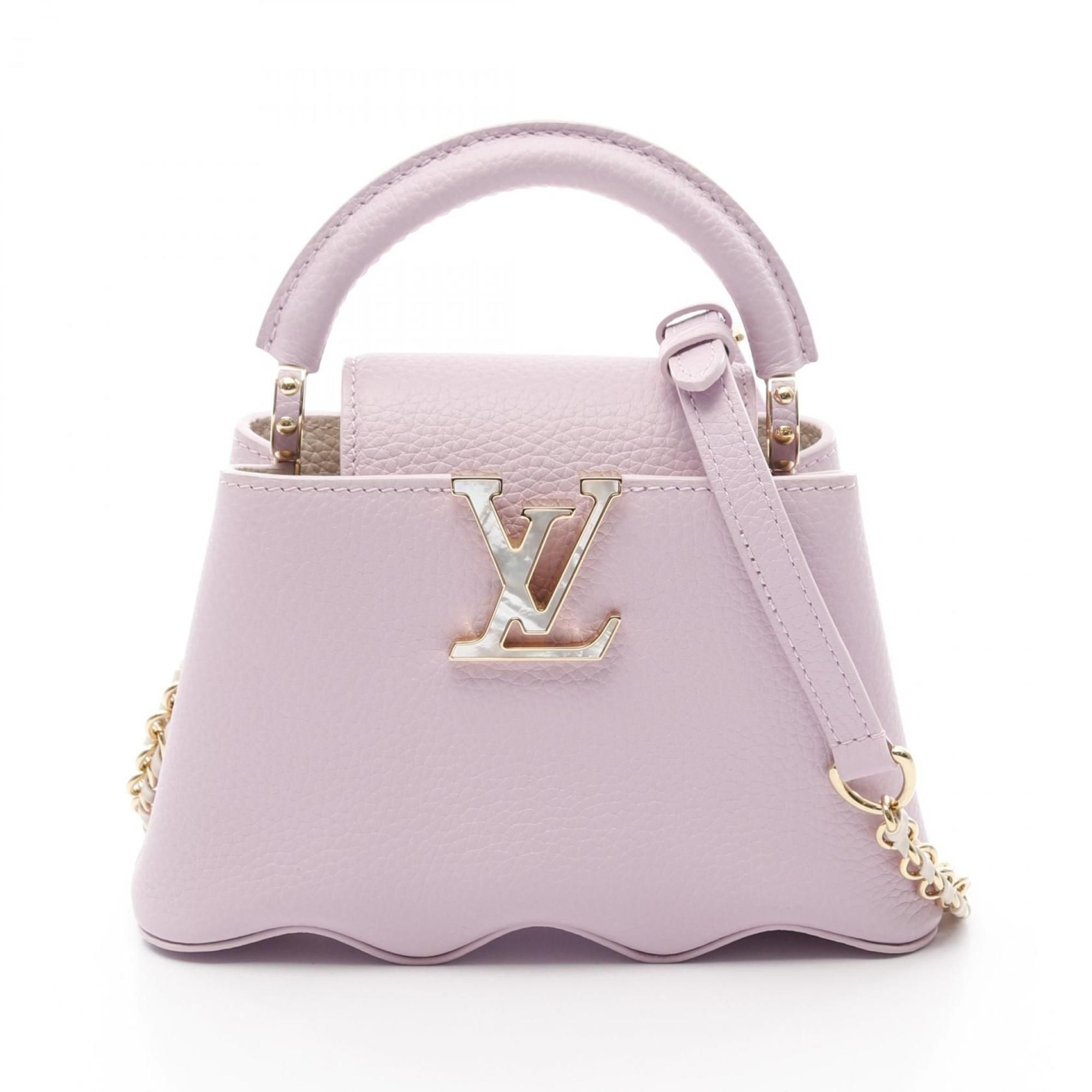 Louis Vuitton Capucines MINI handbag in Taurillon leather, purple, M22122