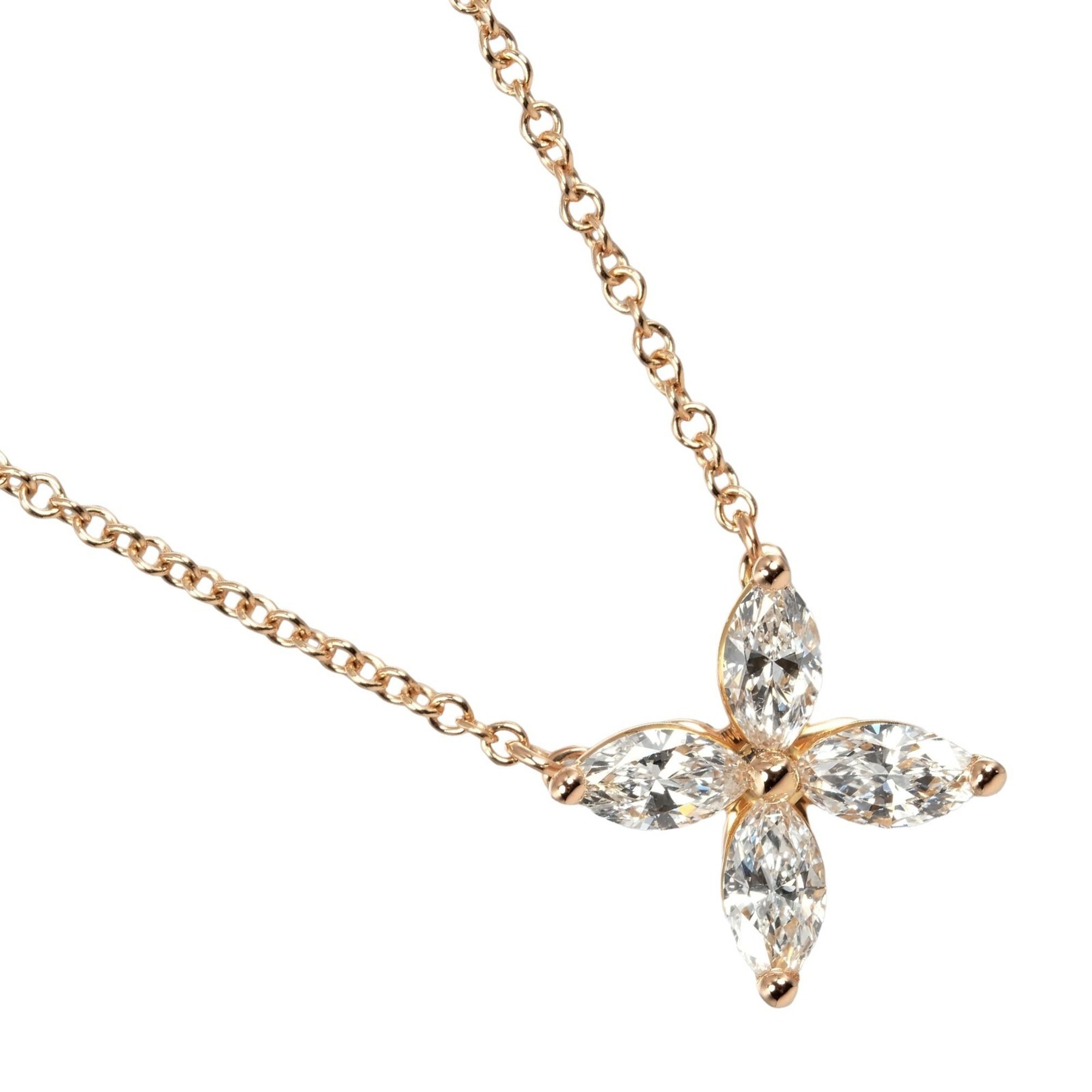 Tiffany & Co. Victoria Medium Necklace, K18PG, Pink Gold, Diamond, Approx. 2.21g