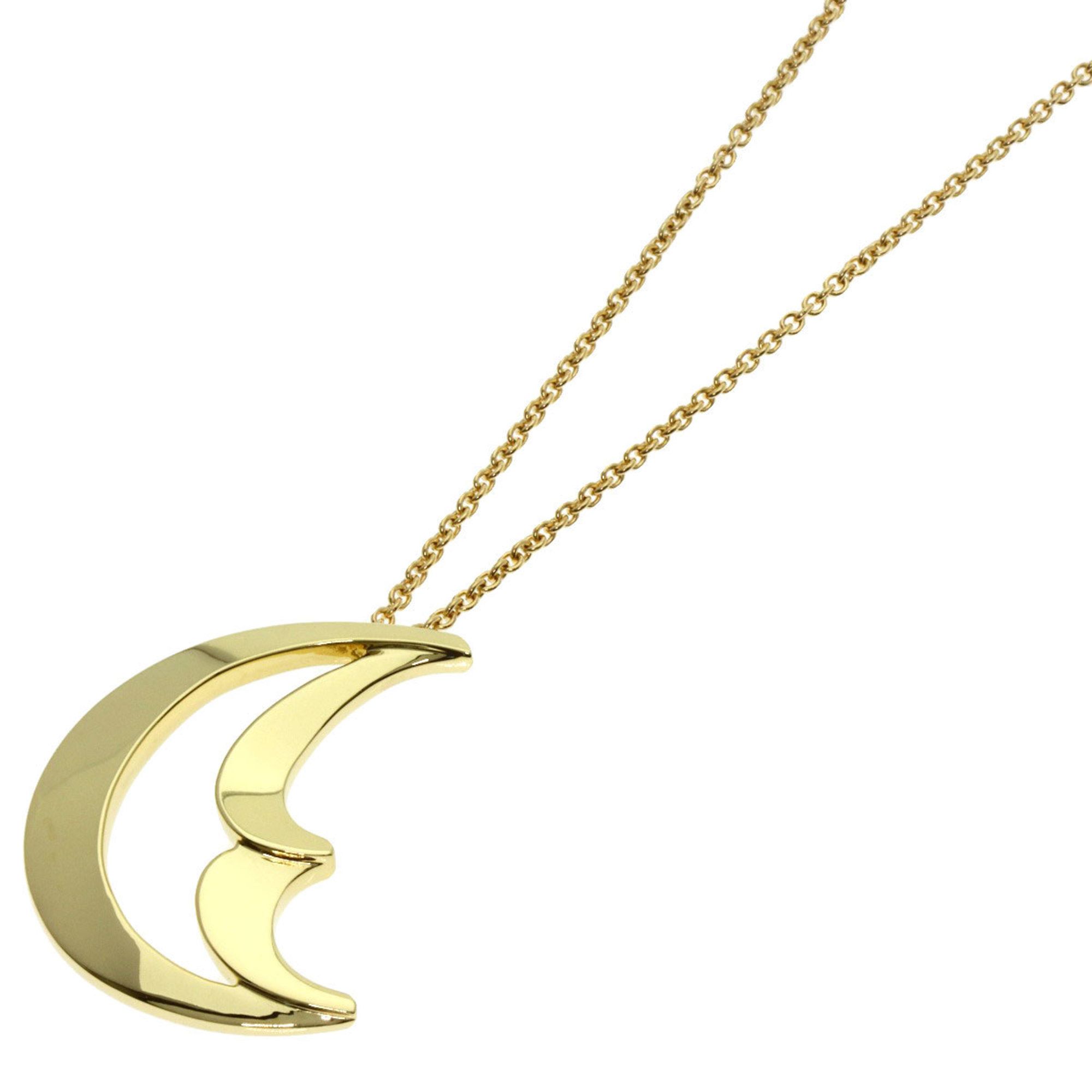 Tiffany Crescent Moon Necklace, 18K Yellow Gold, Women's, TIFFANY&Co.