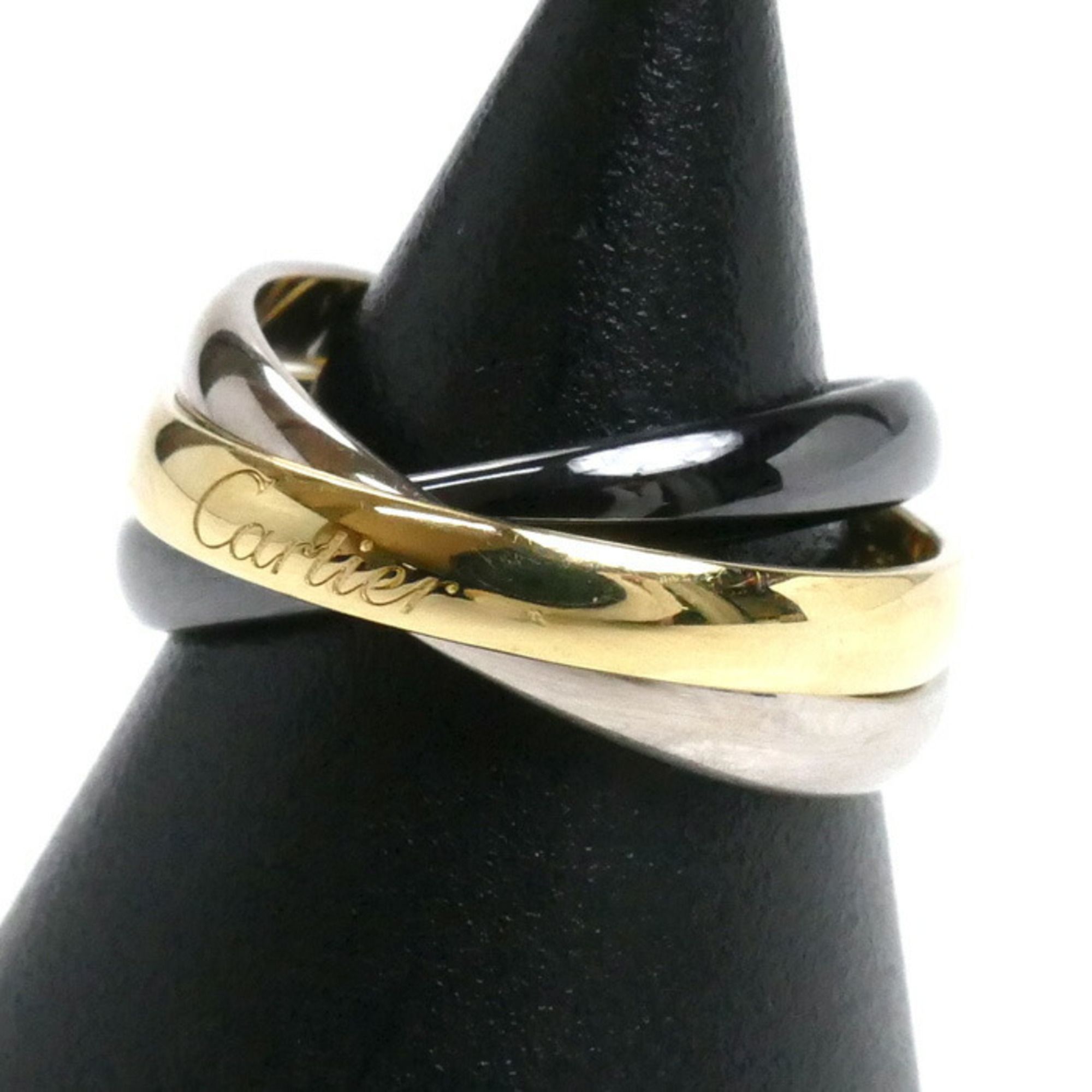 CARTIER 18KYG/18KWG/Ceramic Trinity Ring B4235651 Size 11.5 (51cm, 5.9g) Japan/China/EU Exclusive