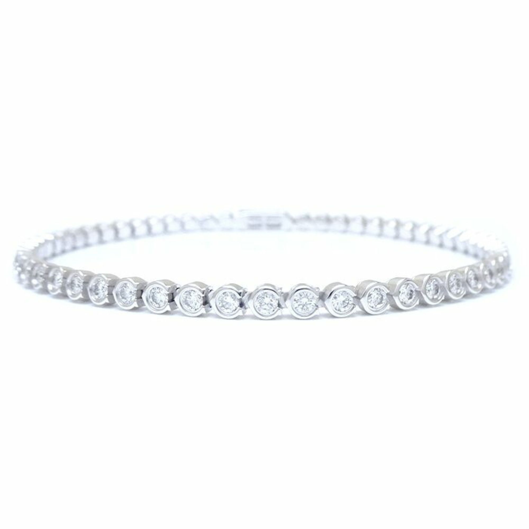 CARTIER C de Cartier Bracelet Essential Line Diamond N6703400 K18WG White Gold 293276