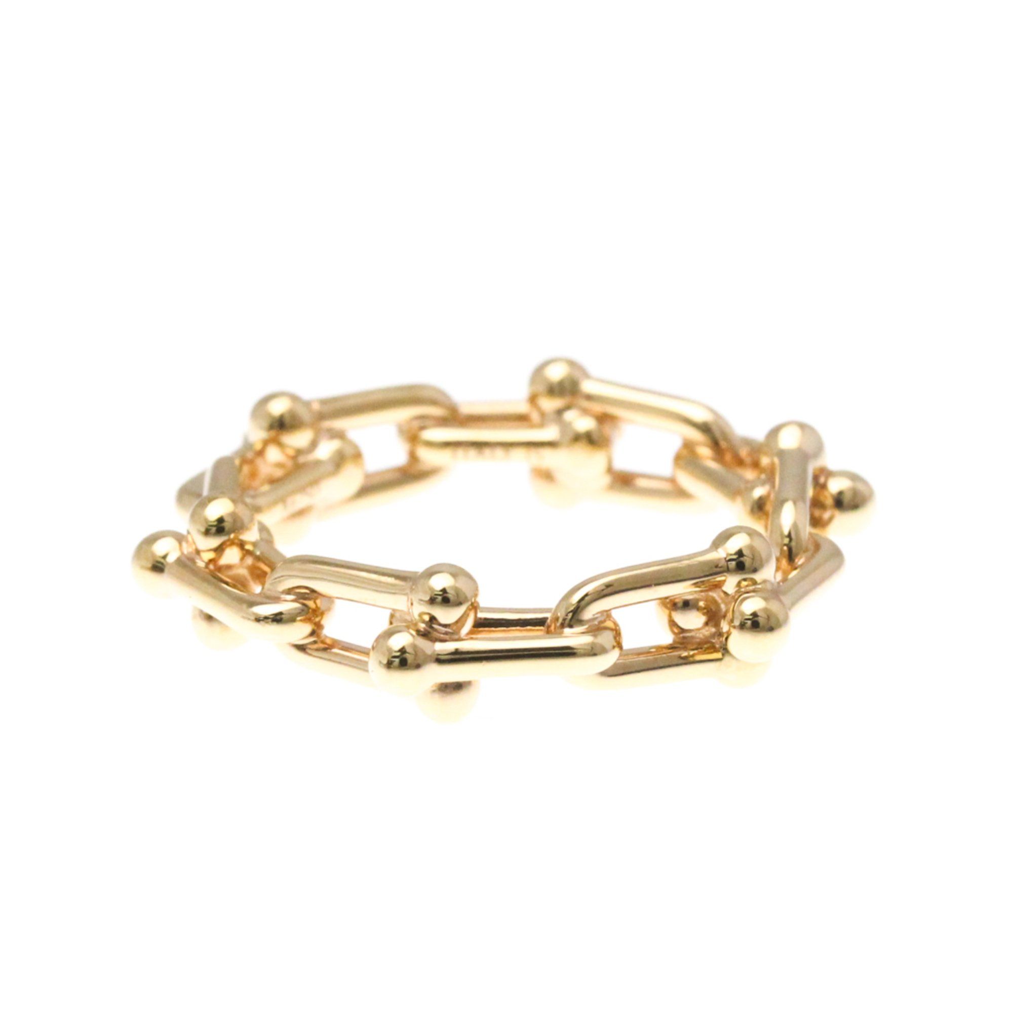 Tiffany Hardware Ring Micro Link Pink Gold (18K) Fashion No Stone Band Ring Pink Gold