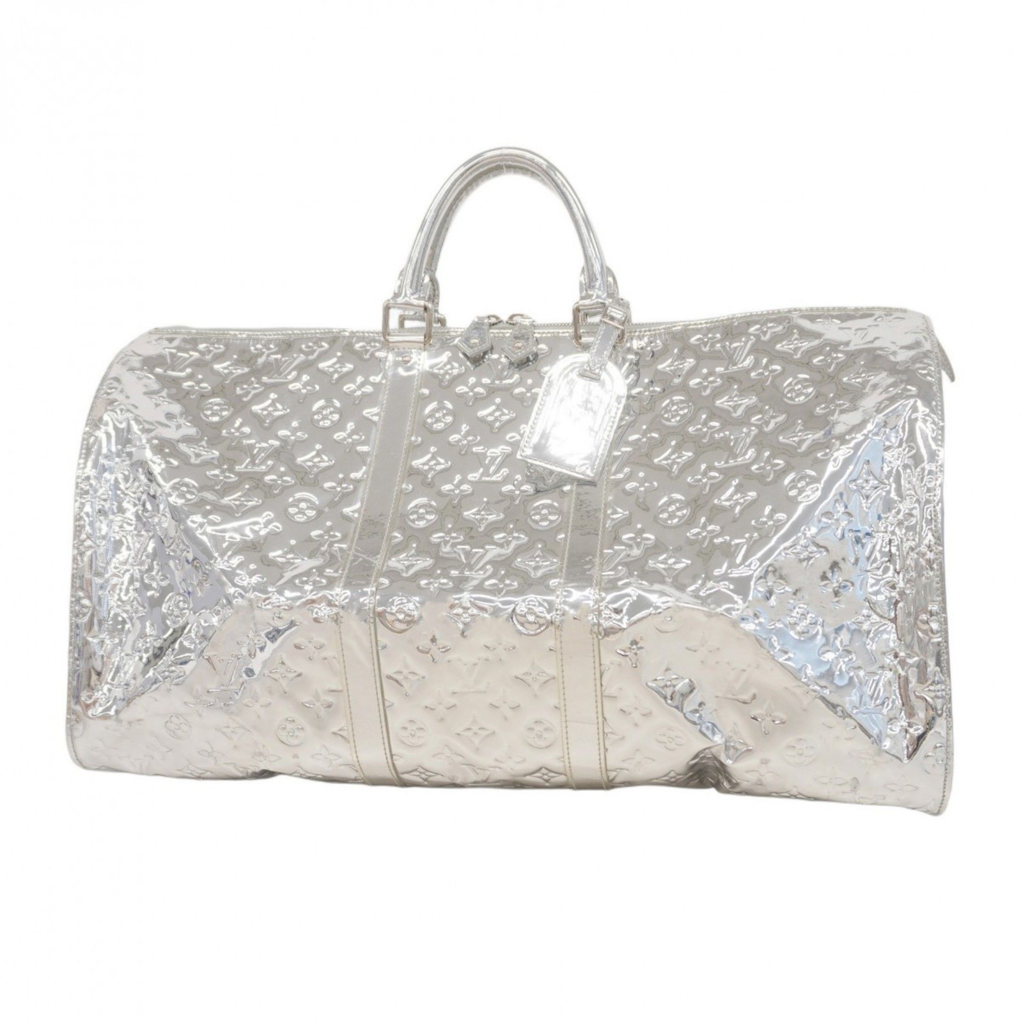 Louis Vuitton Boston Bag Monogram Mirror Keepall 55 Miroir M95275 Argent Men's Women's