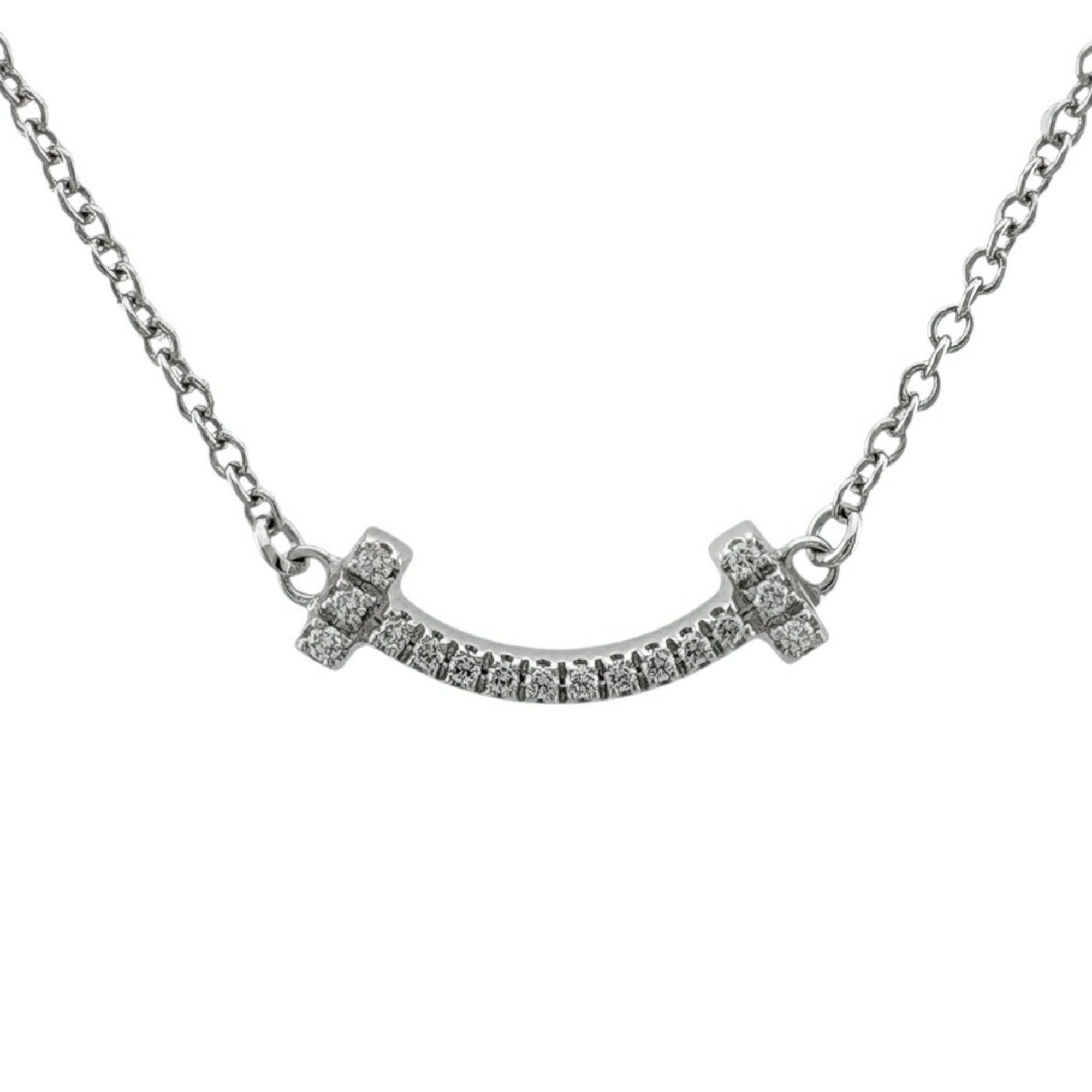 Tiffany T Smile Necklace, 18K Diamond, Women's, TIFFANY & Co.