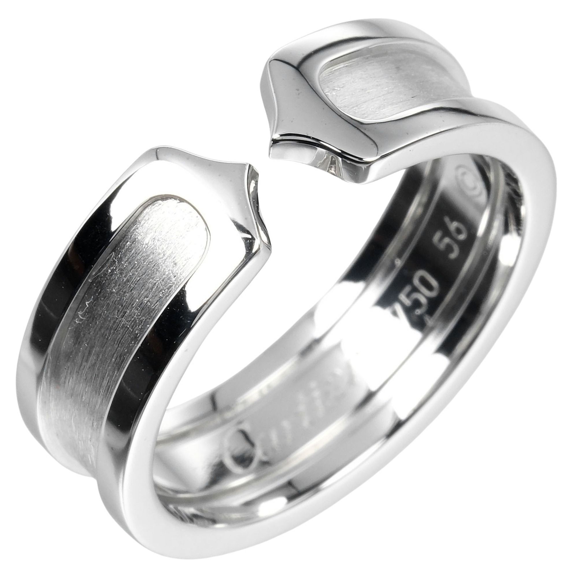 Cartier 2C size 16 ring, K18WG white gold, approx. 8g