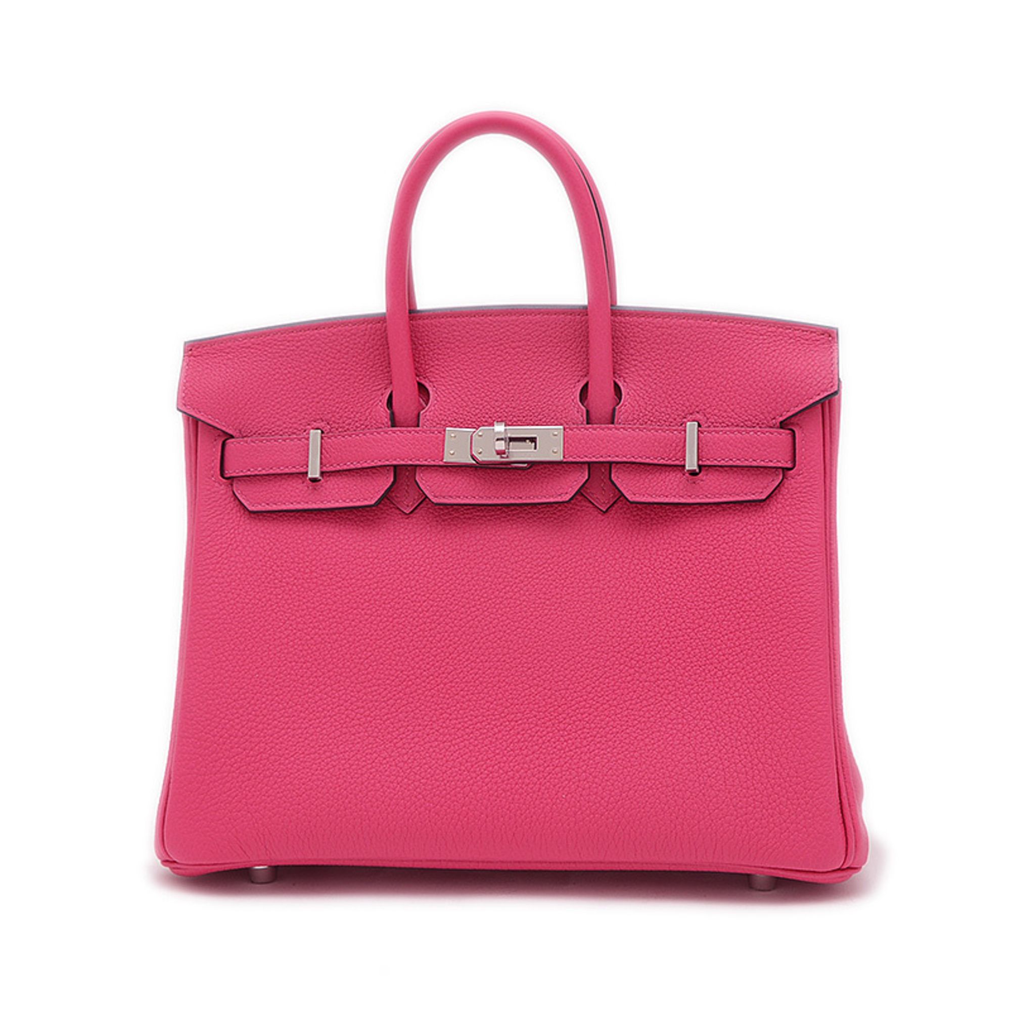 Hermes Birkin 25 Handbag Togo Rose Mexico Silver Hardware K Stamp