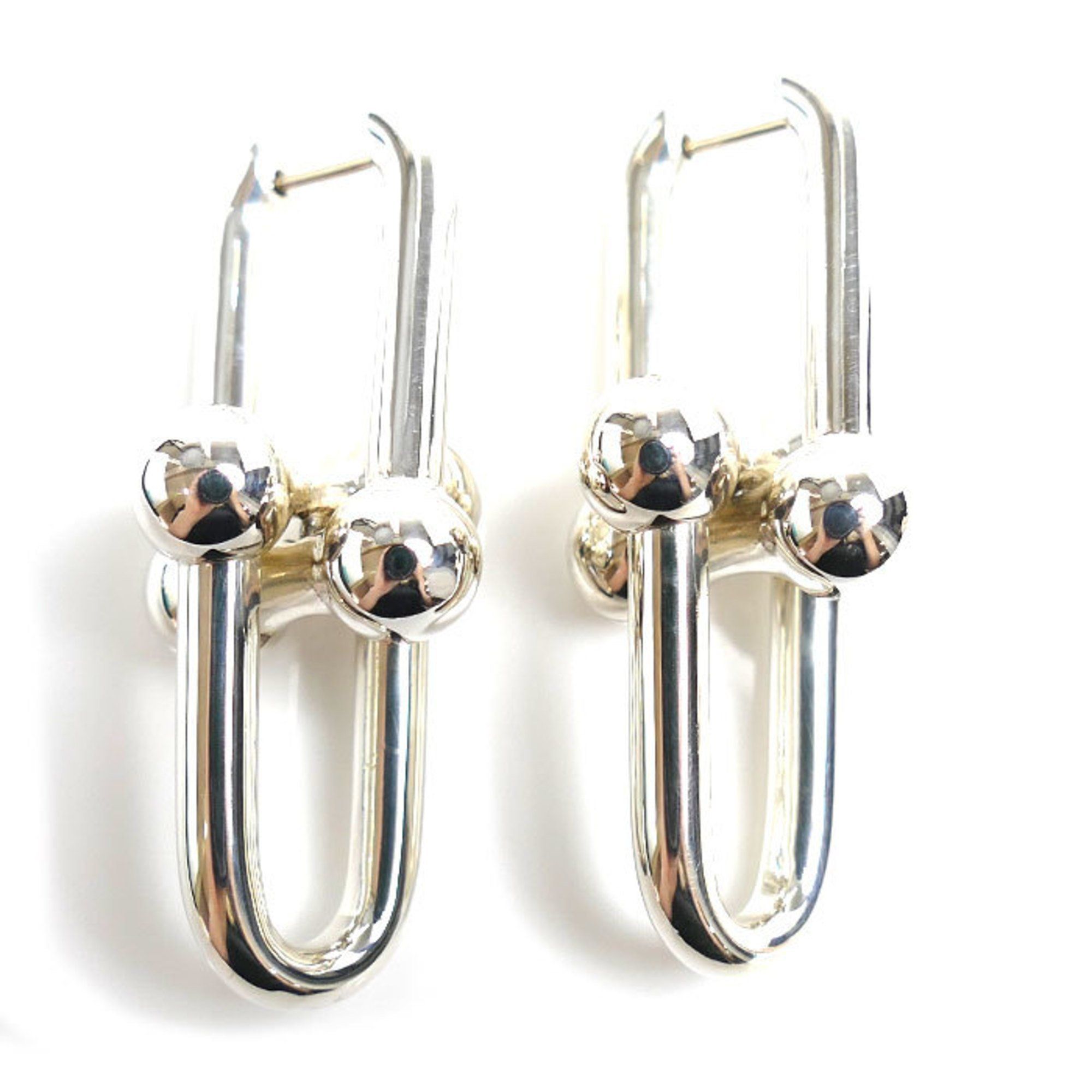 TIFFANY & Co. Tiffany Ag925 Hardware Extra Large Link Earrings 60013153 19.0g Women's