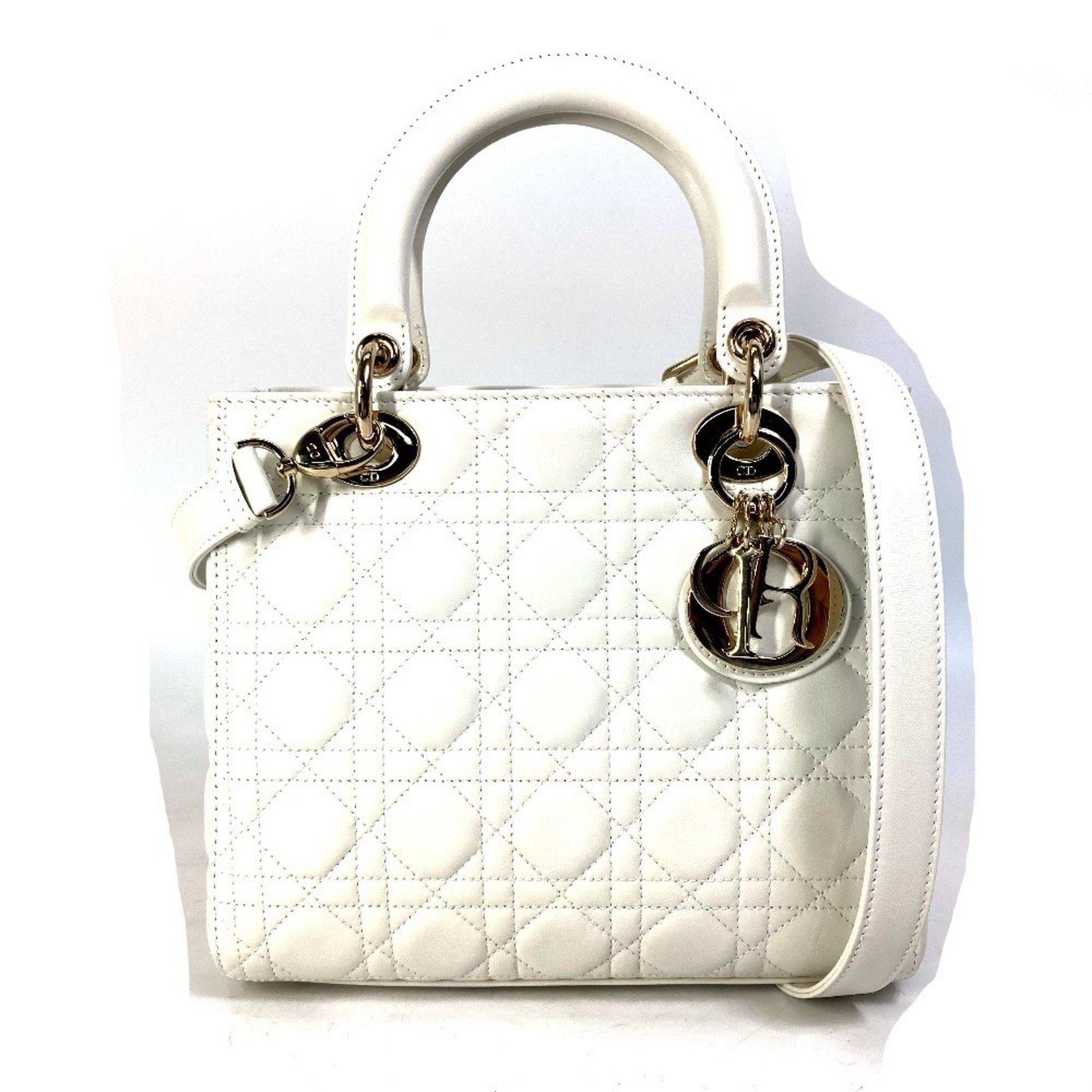 Christian Dior Dior M0565ONGE_M030 LADY DIOR Lady Cannage Medium Shoulder Bag Handbag Lambskin Women