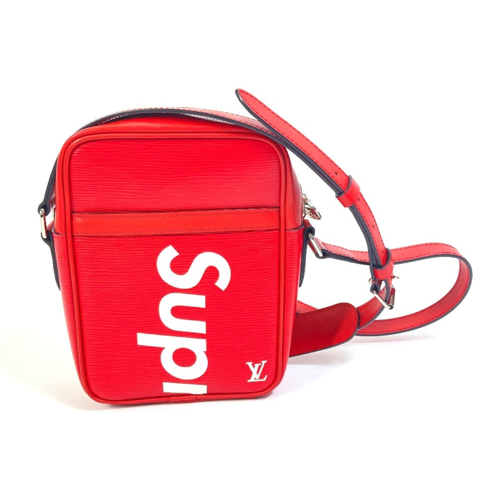 LOUIS VUITTON M53417 Epi Danube PM Shoulder Bag, Supreme Collaboration Electric Leather, Men's, Red