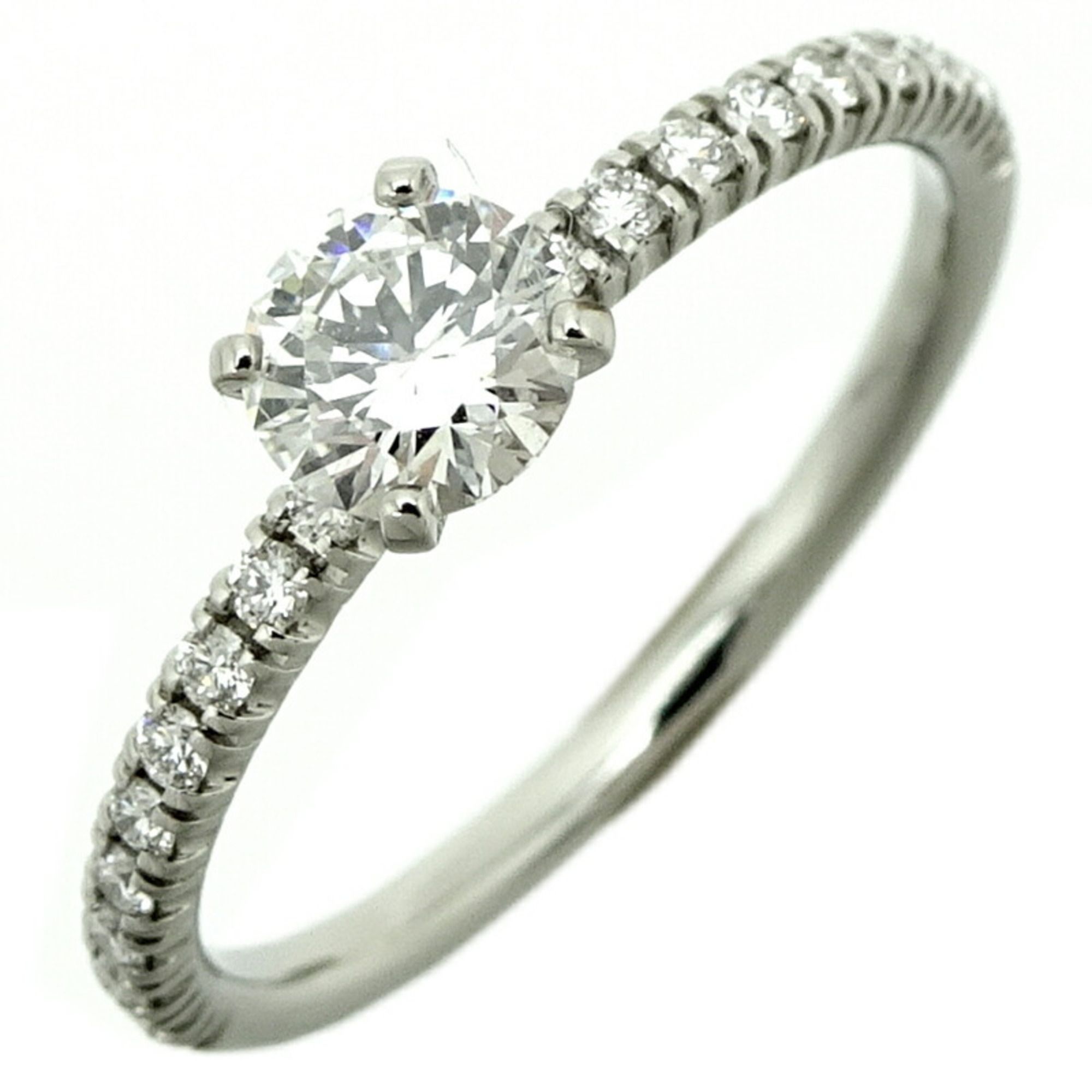 Cartier #47 0.26ct Diamond Ethancel Ladies Ring N4744300 Pt950 Platinum Size 7