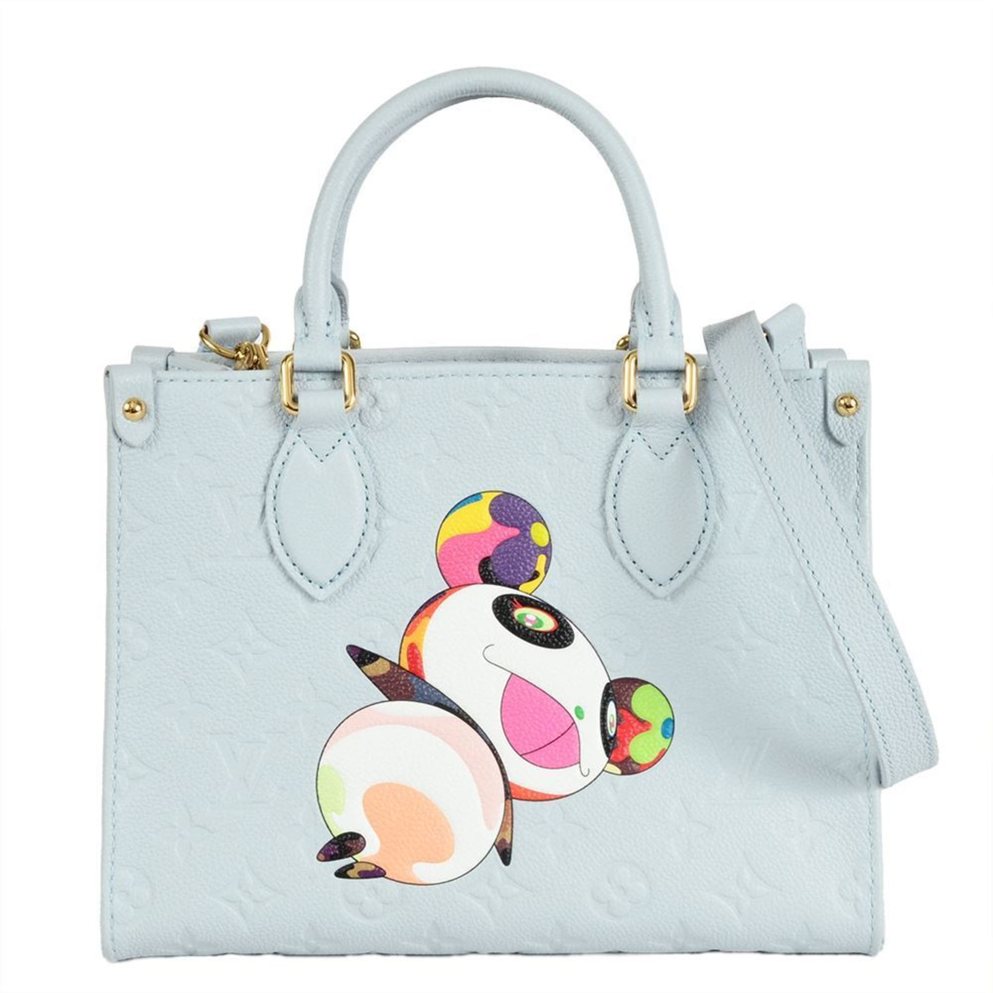 Louis Vuitton LOUIS VUITTON LV×TM On the Go PM Handbag Monogram Empreinte M13836 Washed Blue RFID Ta