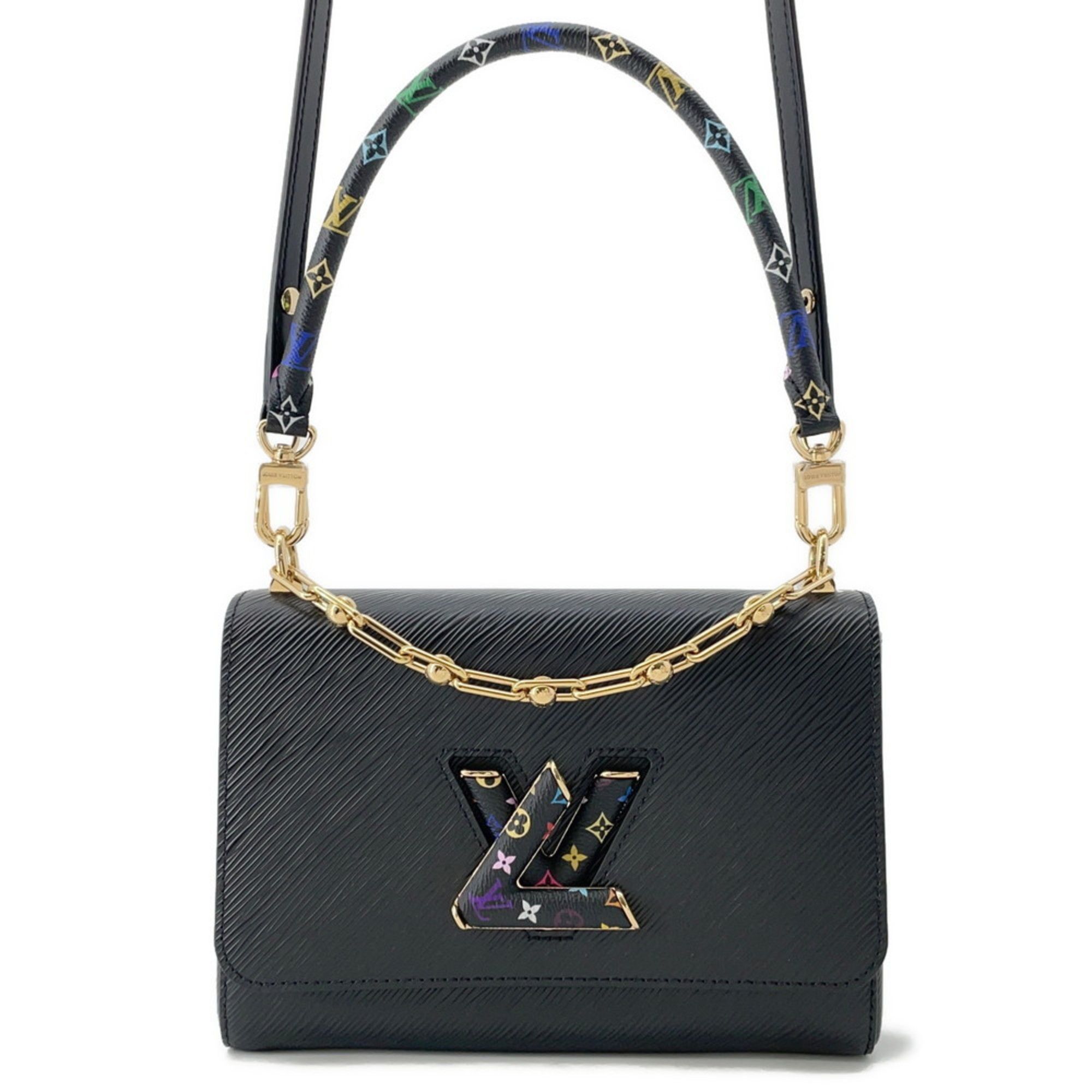 Louis Vuitton Epi Shoulder Bag LV x TM Twist MM M13243 2-way Chain in Black, Collaboration with Taka