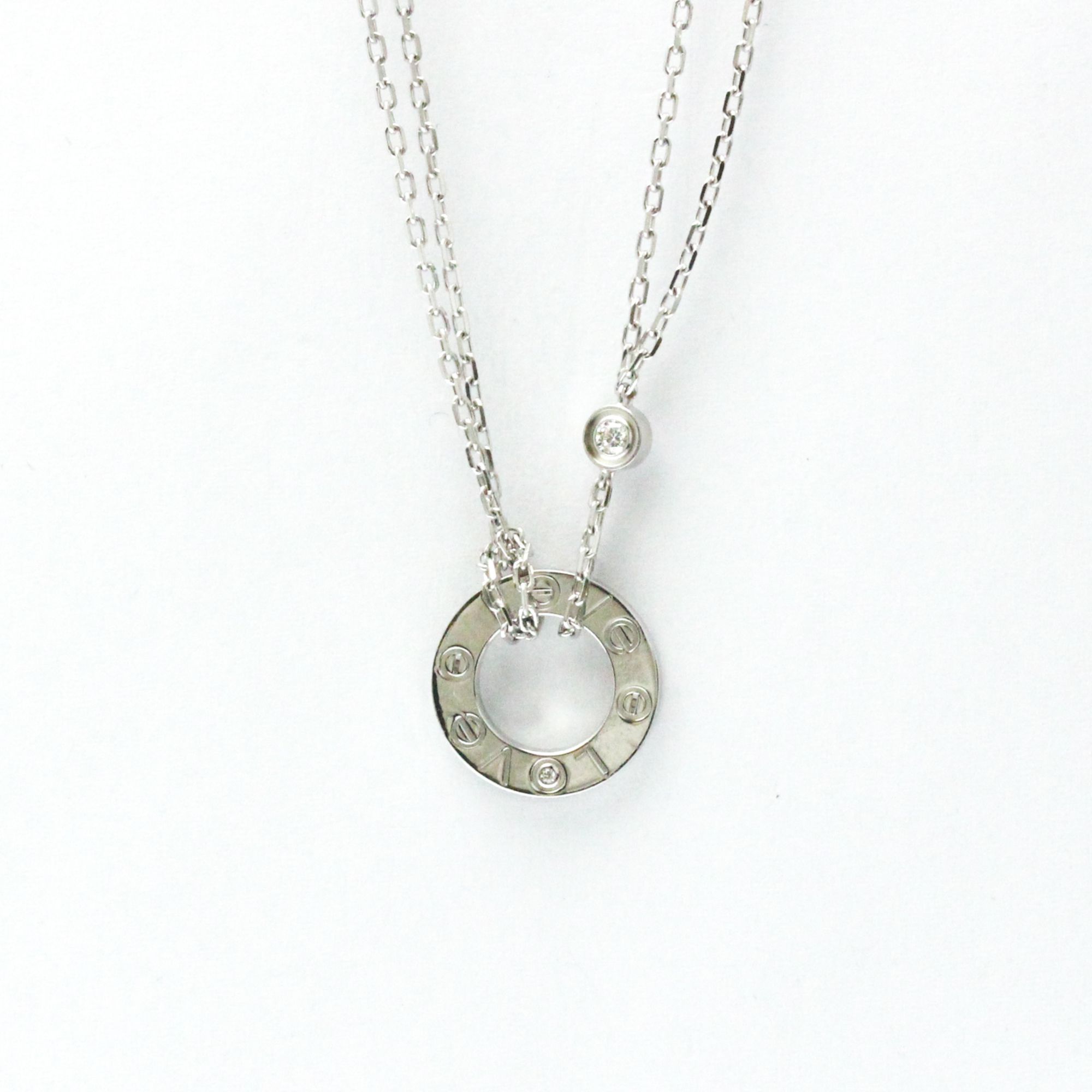 Cartier Love Circle Necklace B7219400 White Gold (18K) Diamond Men,Women Fashion Pendant