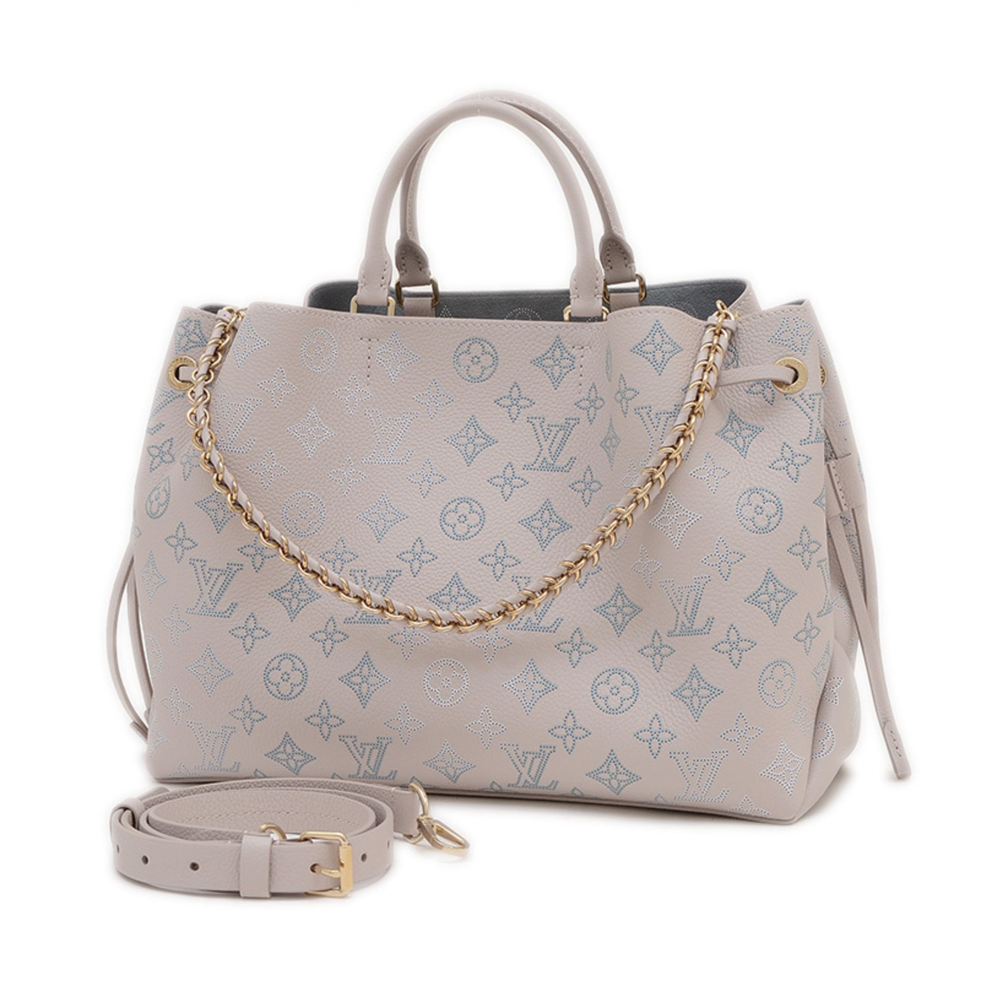 Louis Vuitton Mahina Bella Tote Flight Mode 2-Way Bag Handbag Blue M12127