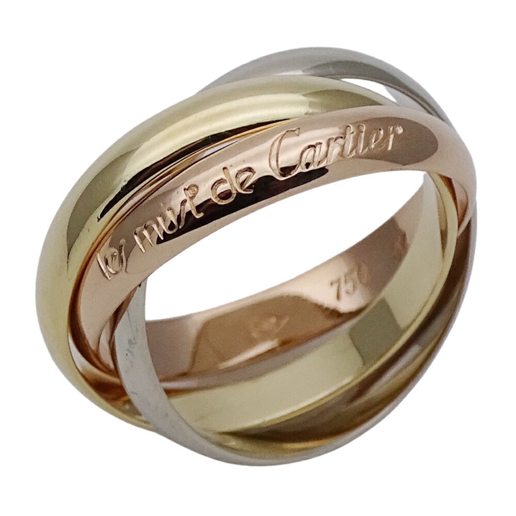 Cartier Ring for Women 750PG 750WG 750YG Trinity Classical Model Pink Gold White Yellow Three Colors