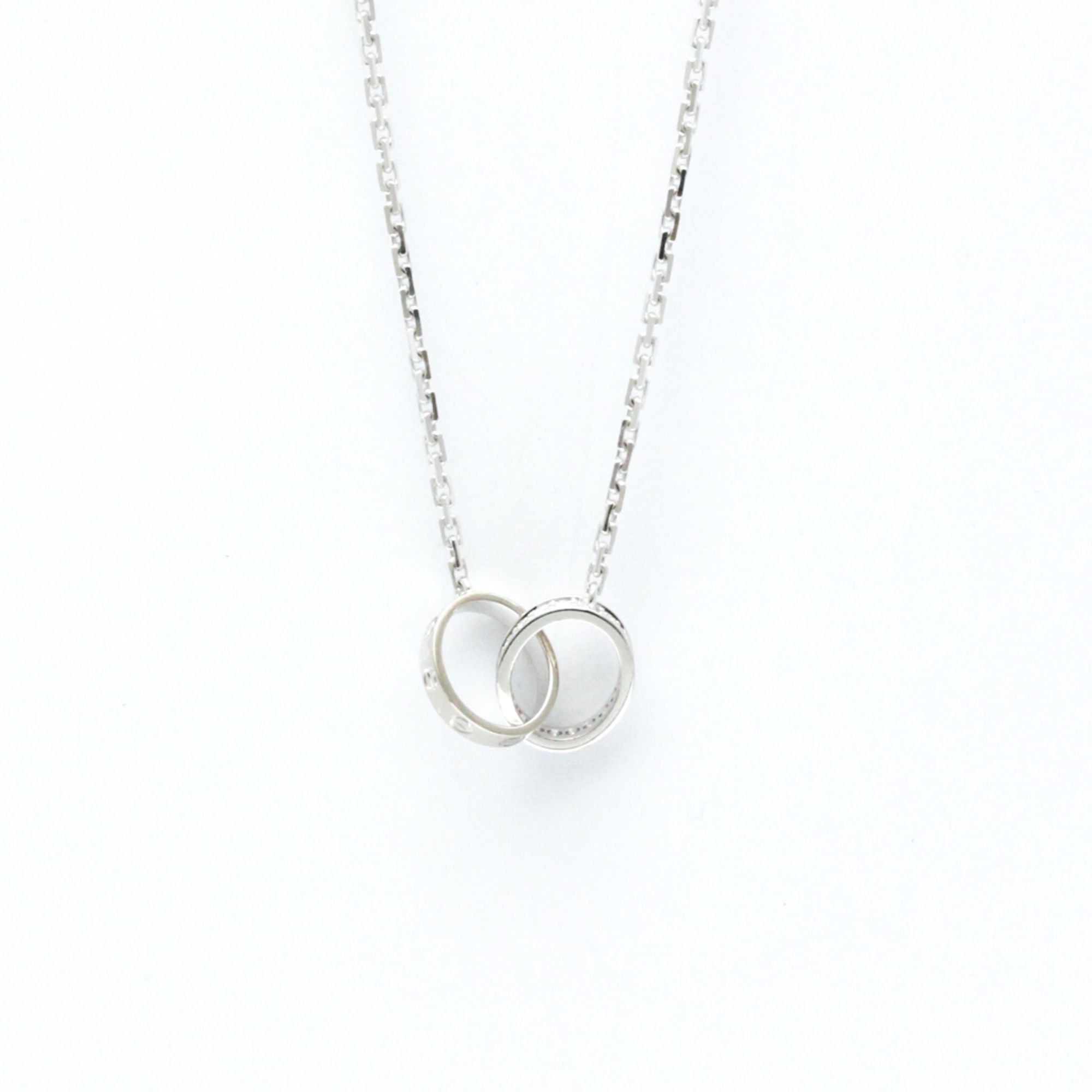 Cartier Baby Love Diamond Necklace White Gold (18K) Diamond Men,Women Fashion Pendant Necklace (Silv