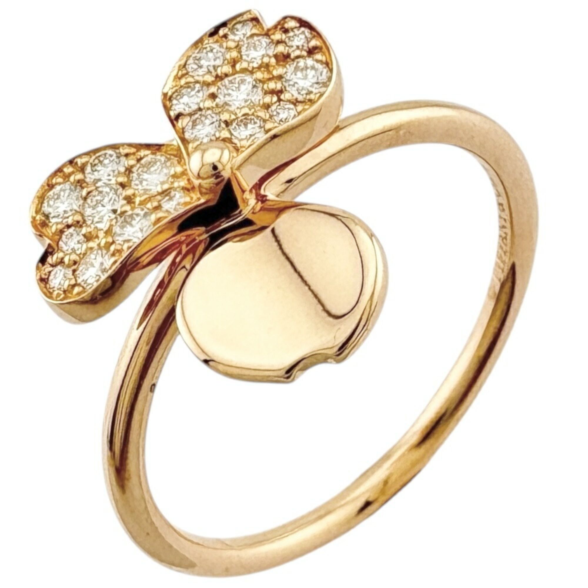 Tiffany Paper Flower Ring, size 12, 18K, diamond, women's, TIFFANY & Co.
