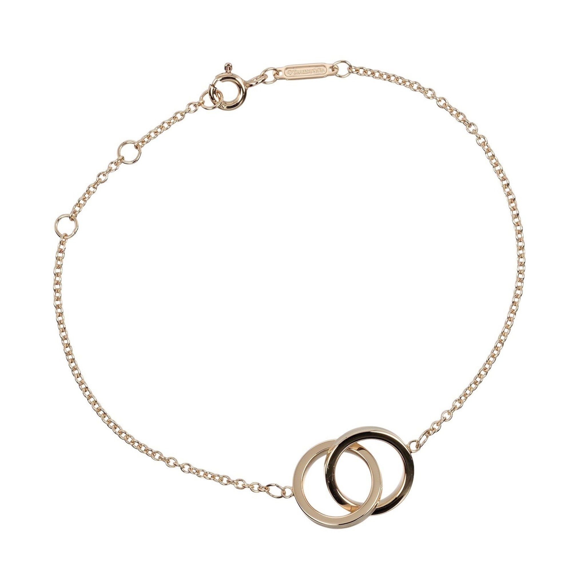 Tiffany 1837 Interlocking Circle Bracelet, Arm size: 15.8cm to 18.3cm, K18PG, Pink Gold, approx. 4.3