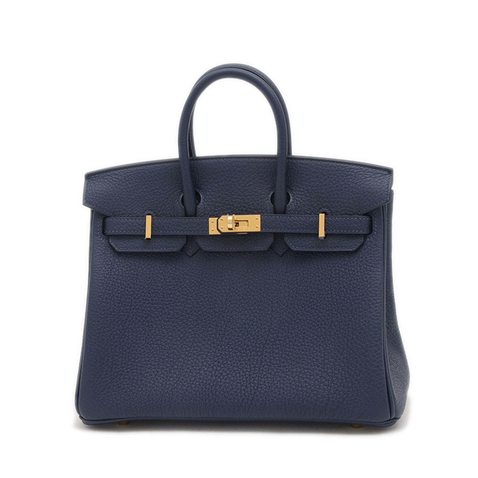 Hermes Birkin 25 handbag Togo Blue Apis Gold hardware K stamp