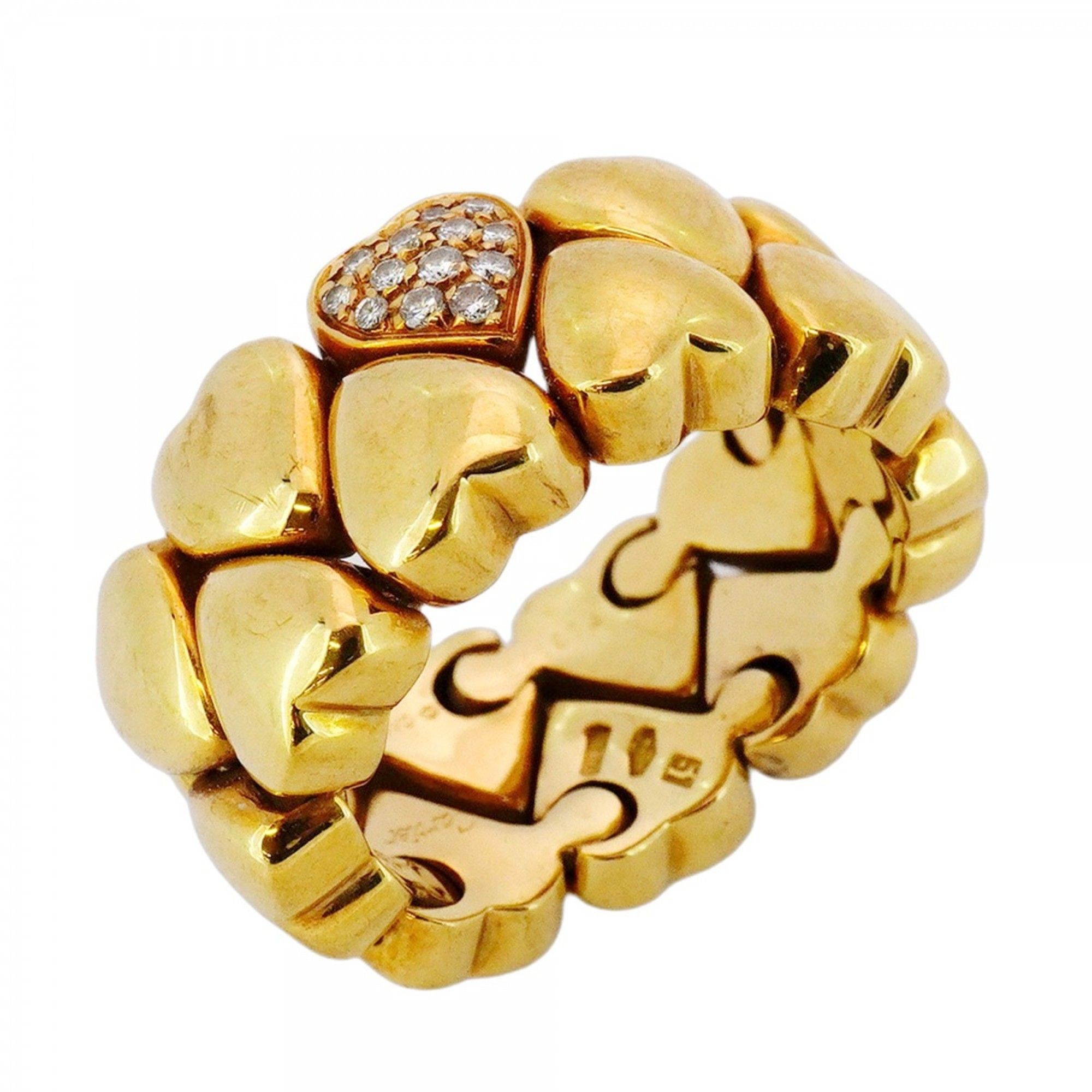 Cartier Double Heart Ring in 18K Yellow Gold with Diamonds, #51 for Women