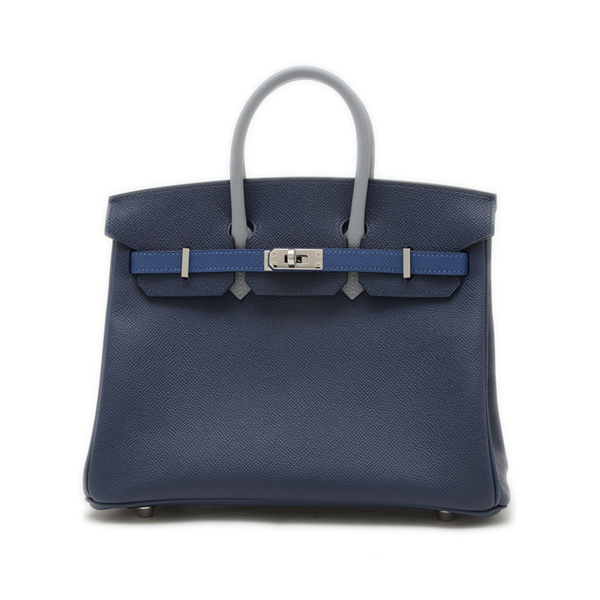 Hermes Hermès Birkin 25 Handbag, Tricolor, Epson Blue Abyss, Tie, Green Pantan, K Stamp, BP