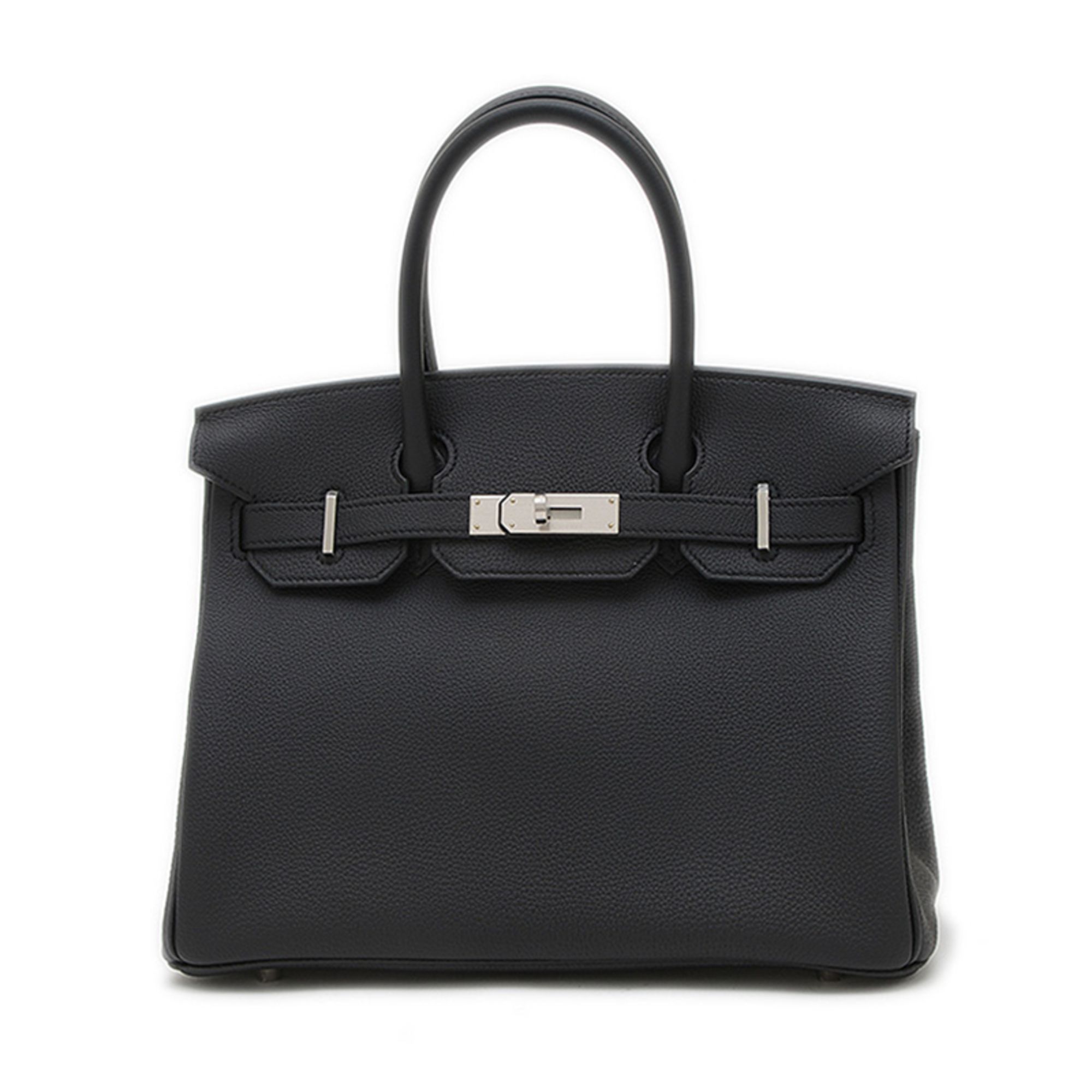 Hermes Hermès Birkin 30 Handbag, Togo Black, Matte Silver Hardware, K Stamp, BP