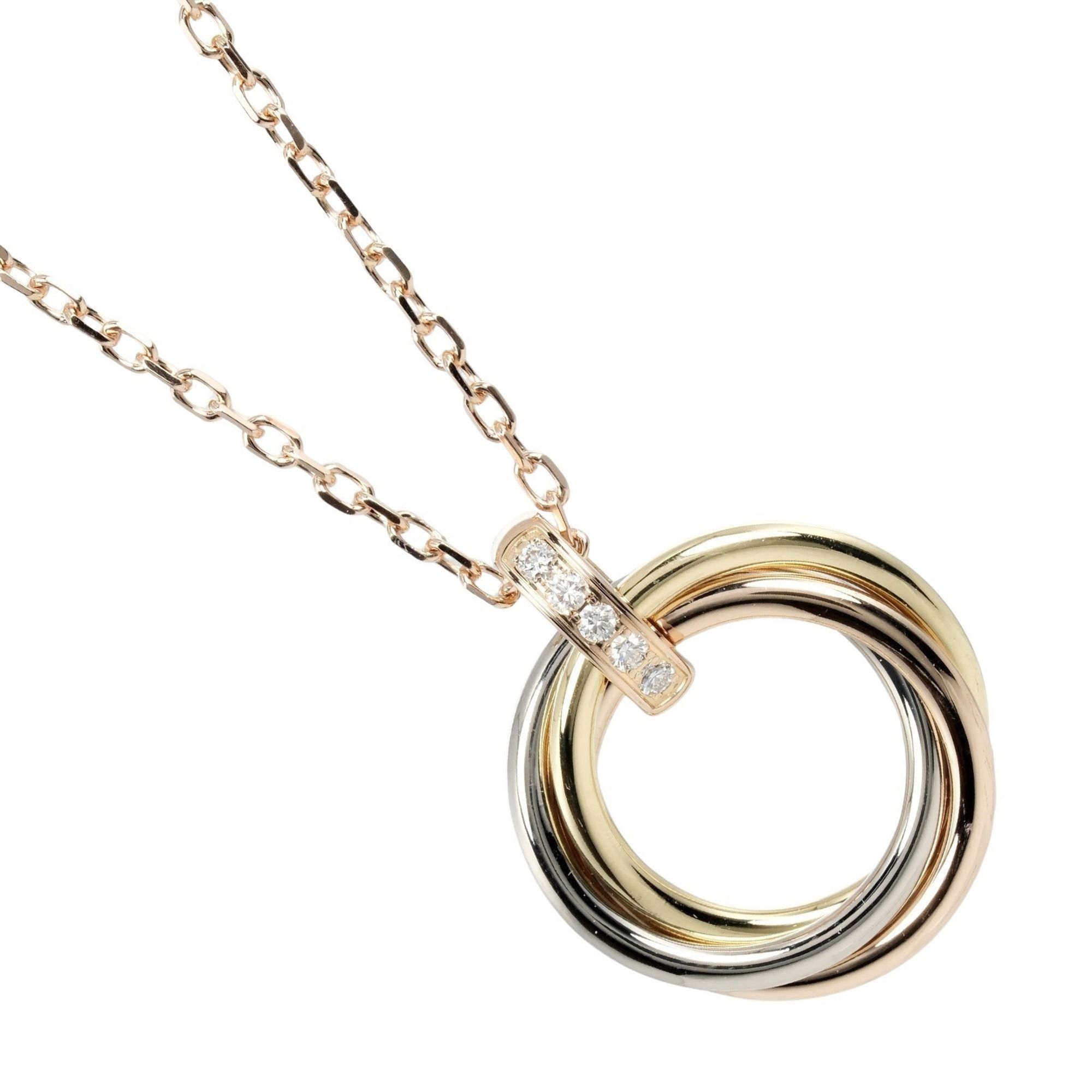 Cartier Trinity Necklace, K18 Gold, Yellow Silver Three Colors, Approx. 8.8g