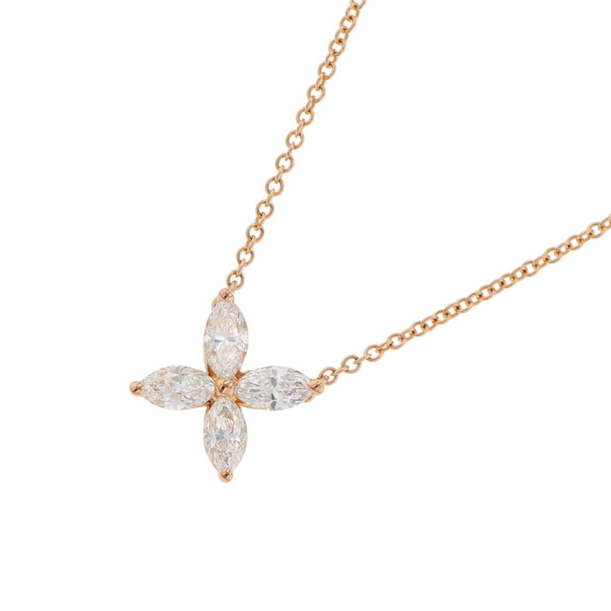 Tiffany Necklace Victoria Pendant Medium Diamond 0.46ct Total 18KPG Pink Gold 60011631