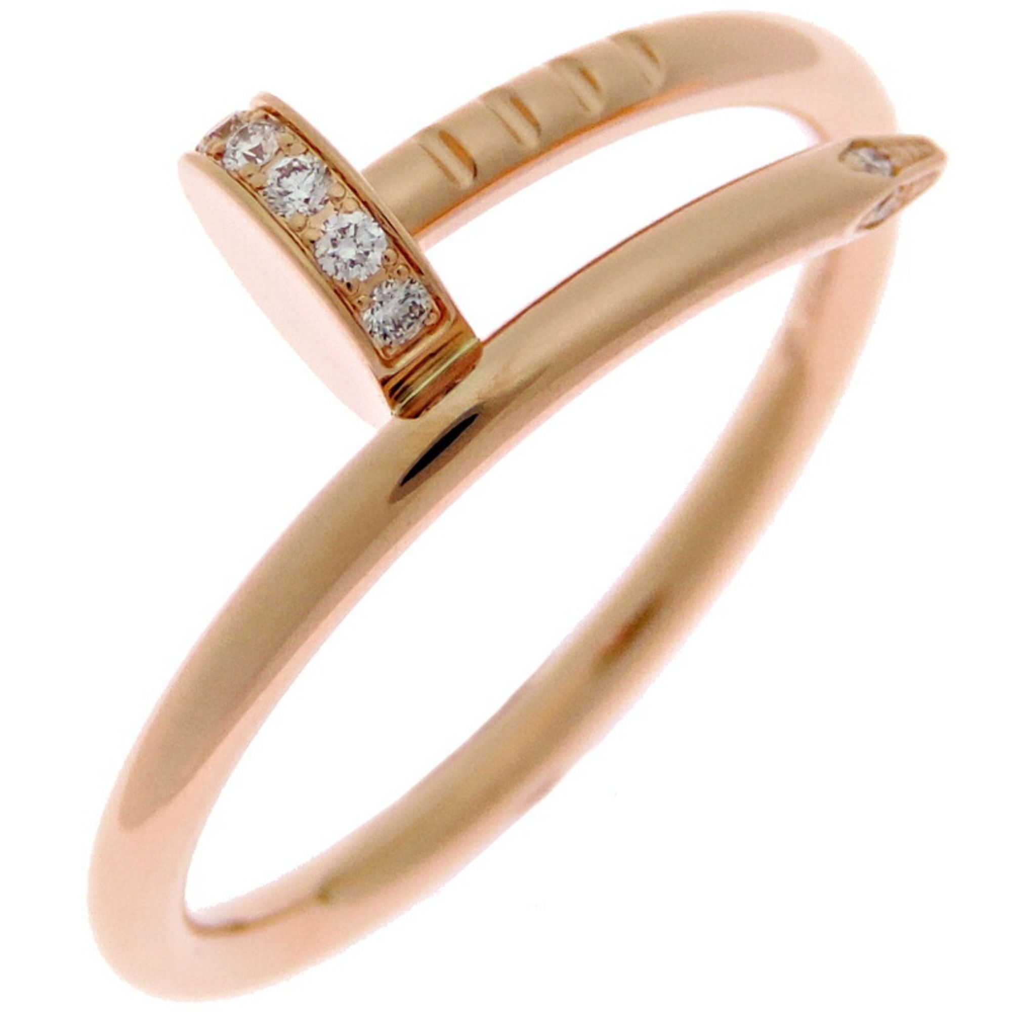 Cartier Juste Unclou Small Model Diamond Ring #54, 750 Pink Gold, Size 14, Purchased in 2025, Women'