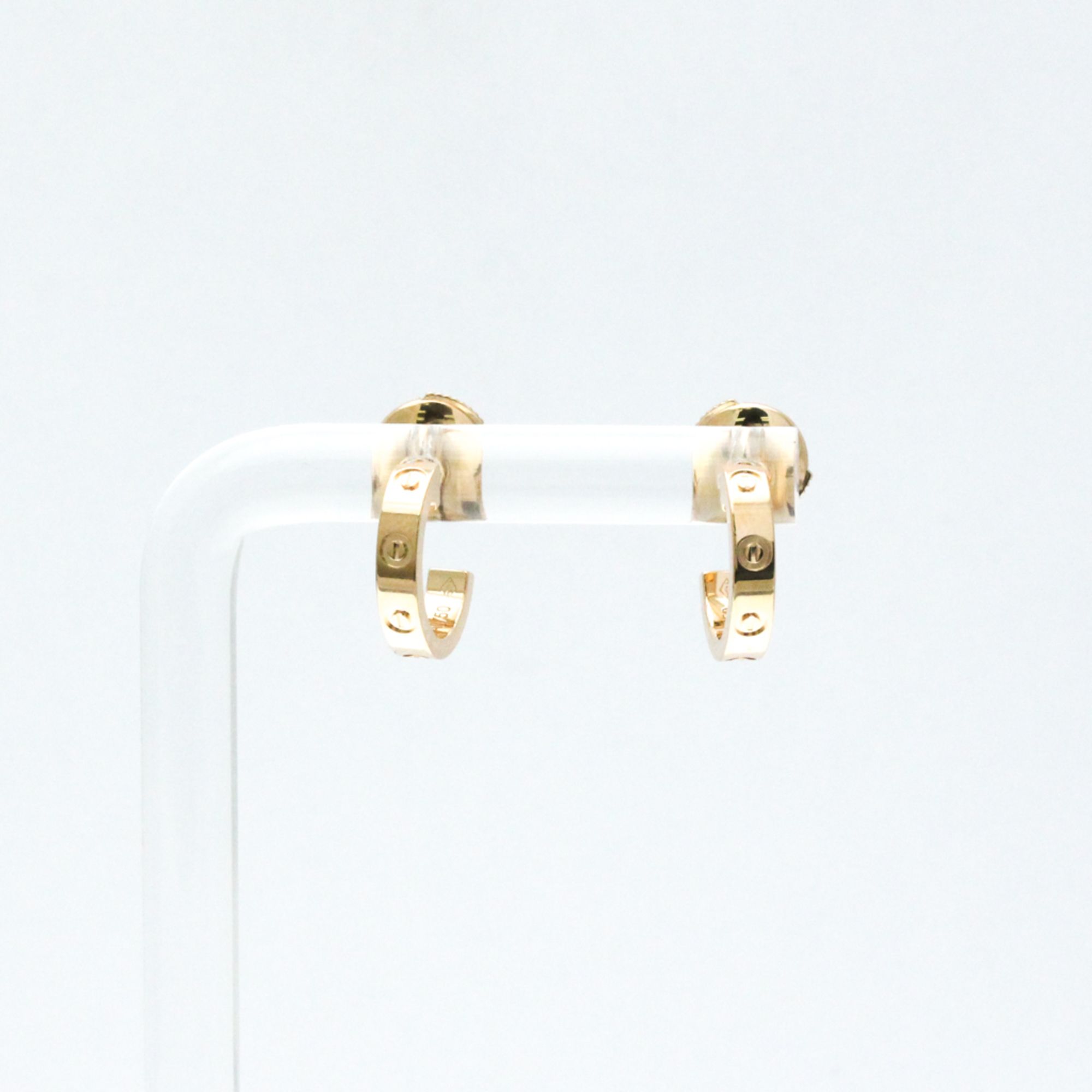 Cartier Baby Love Earrings No Stone Pink Gold (18K) Half Hoop Earrings Pink Gold