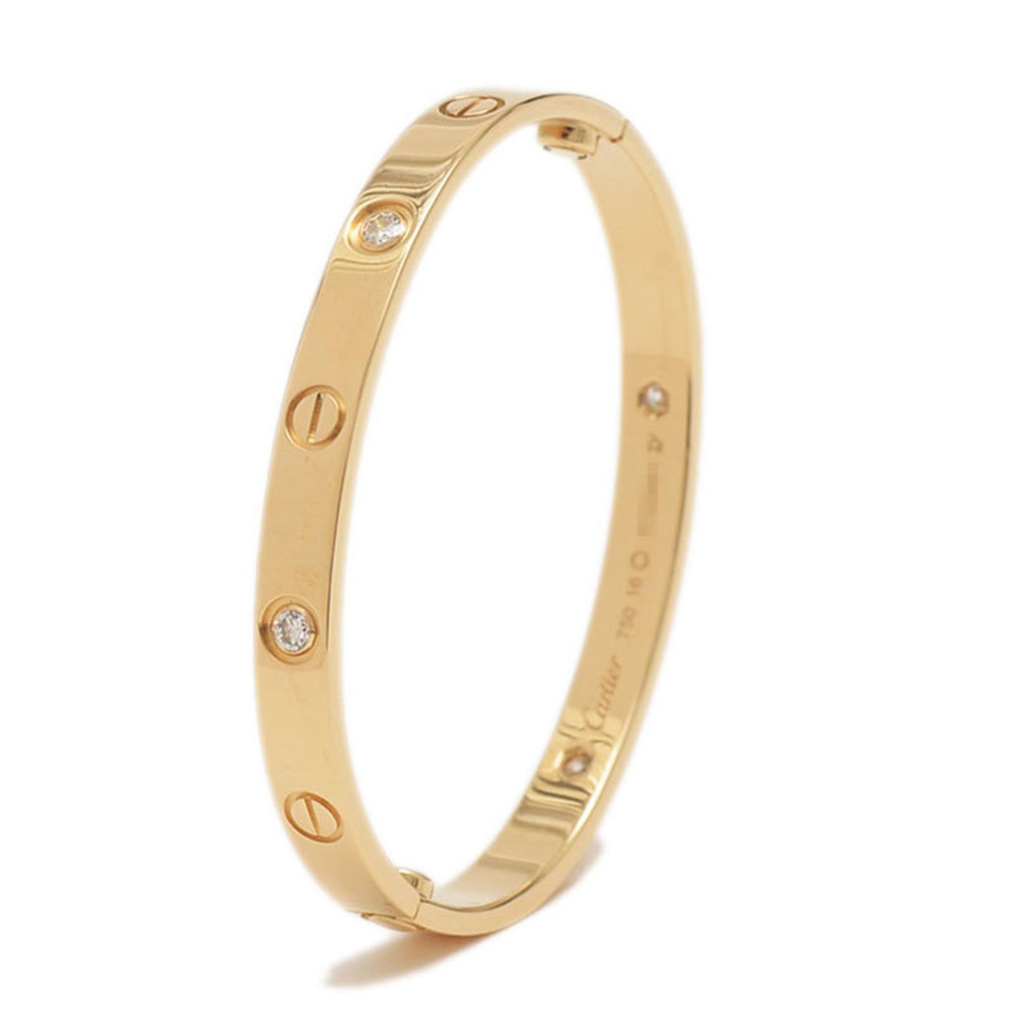 Cartier Love Bracelet Classic K18YG 4P Diamond #16 B6070017