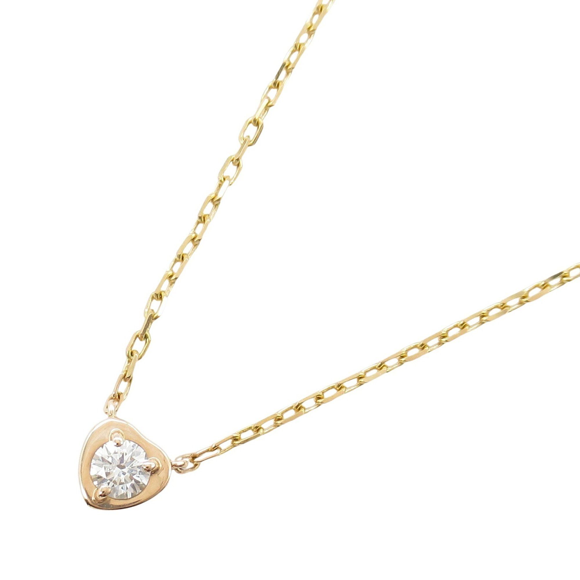 Cartier Amour Heart Necklace, 18K Pink Gold with Diamonds, Clear, for Women
