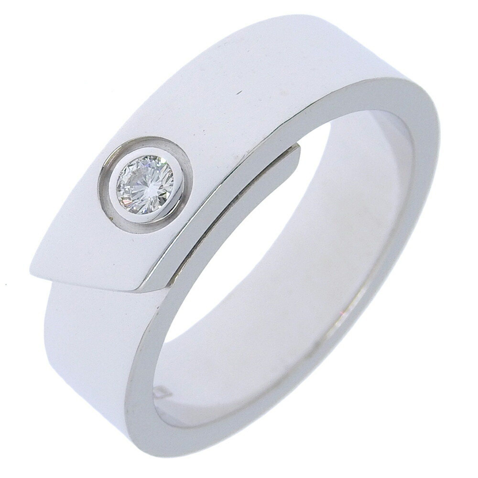 Cartier Anniversary Ring, Size 13, 1P Diamond, 18K White Gold x Approx. 13.5g, Anniversary, Women's