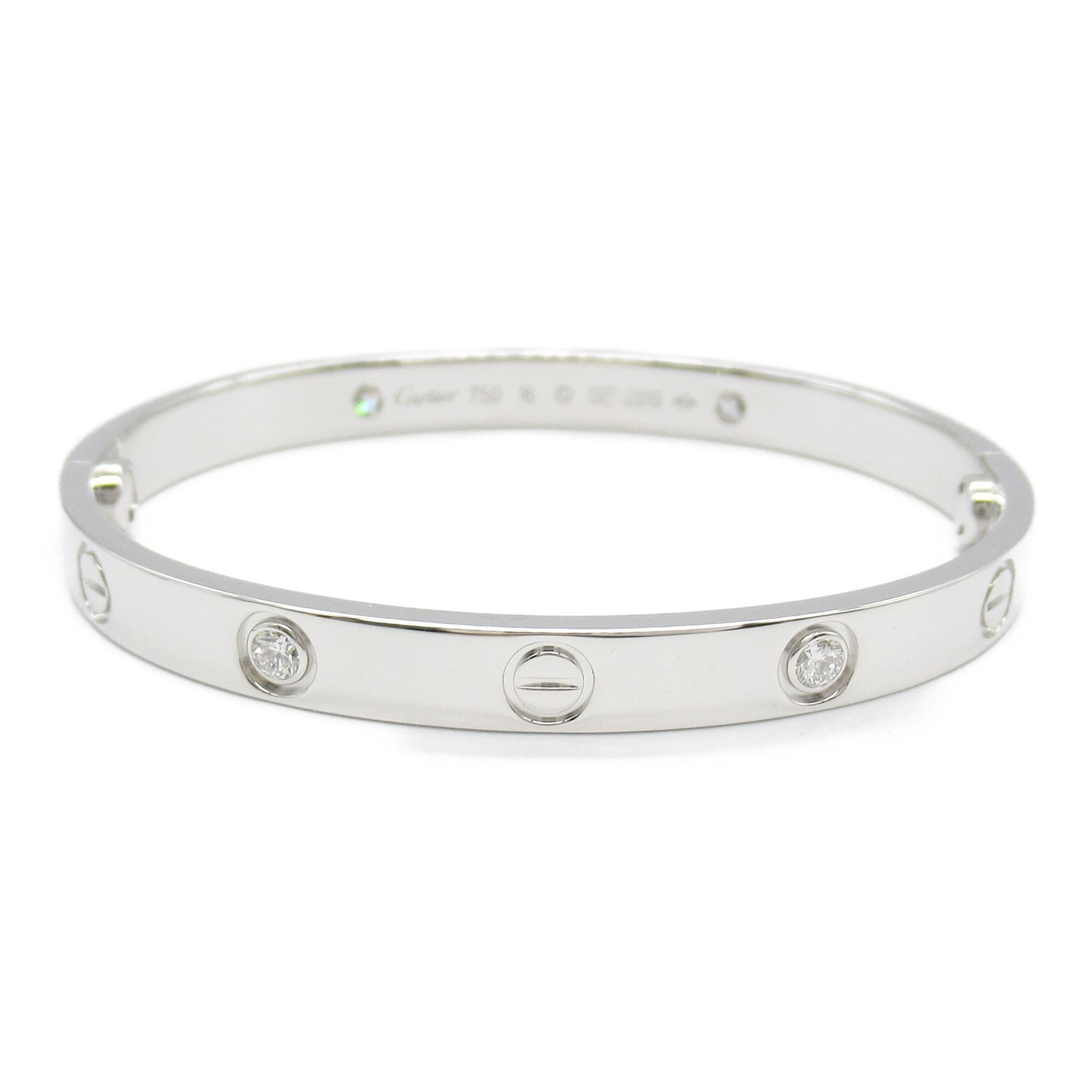 Cartier Love Bracelet 4PD Accessory K18WG (White Gold) Diamond Women's Clear