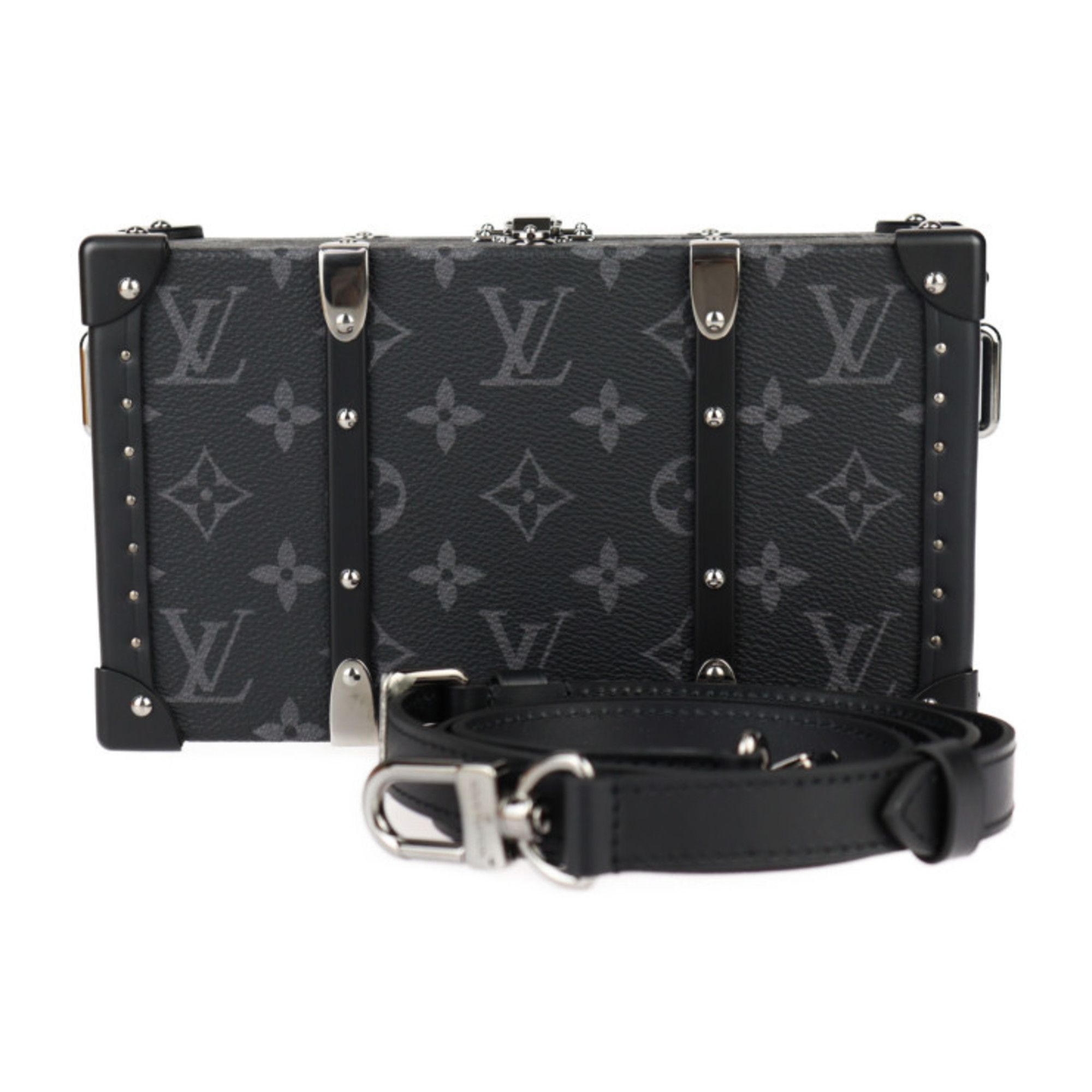 LOUIS VUITTON Louis Vuitton Neo Wallet Trunk Shoulder Bag M20954 Monogram Eclipse Black Grey Clutch