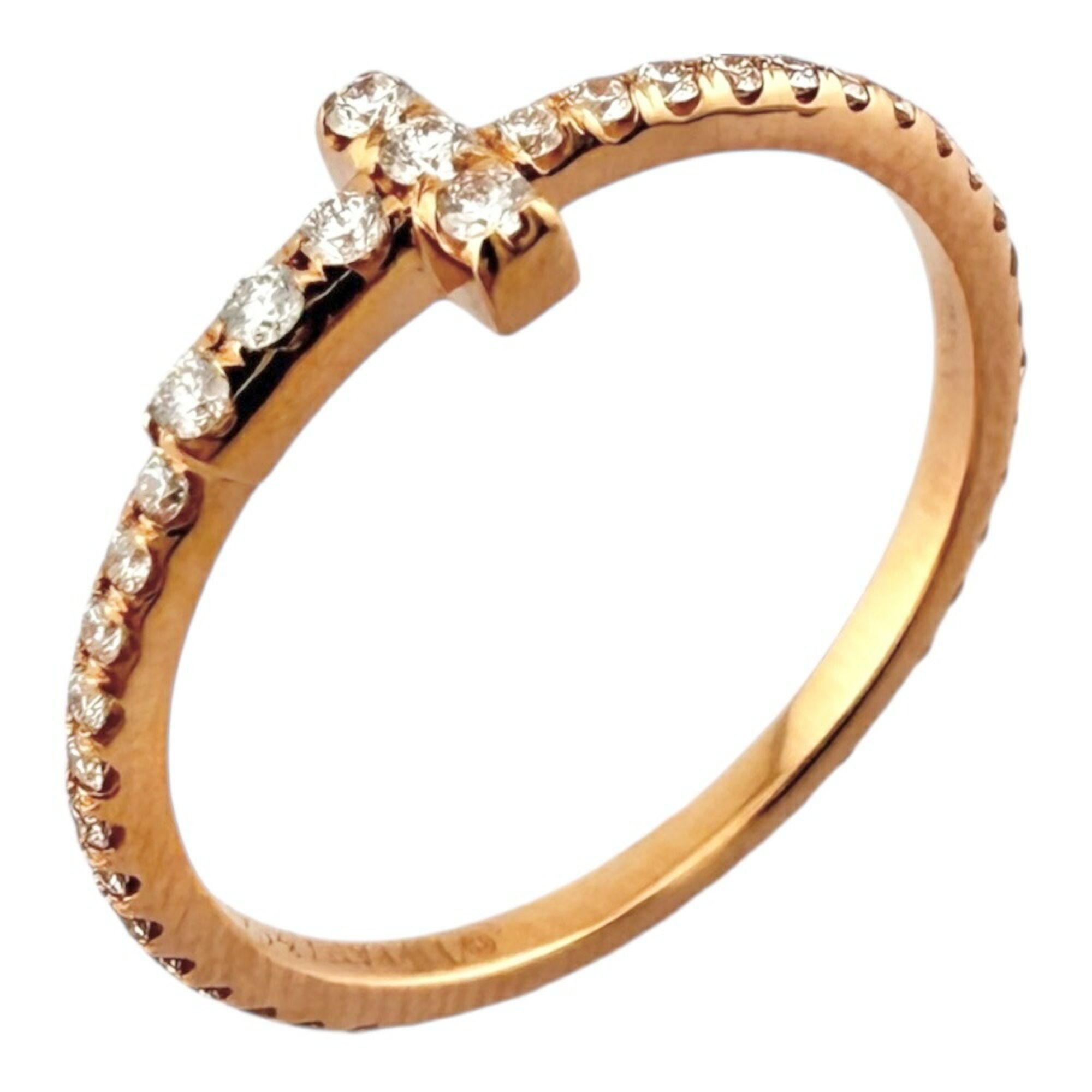 Tiffany & Co. T-wire ring, size 9, 18K, diamond, women's.