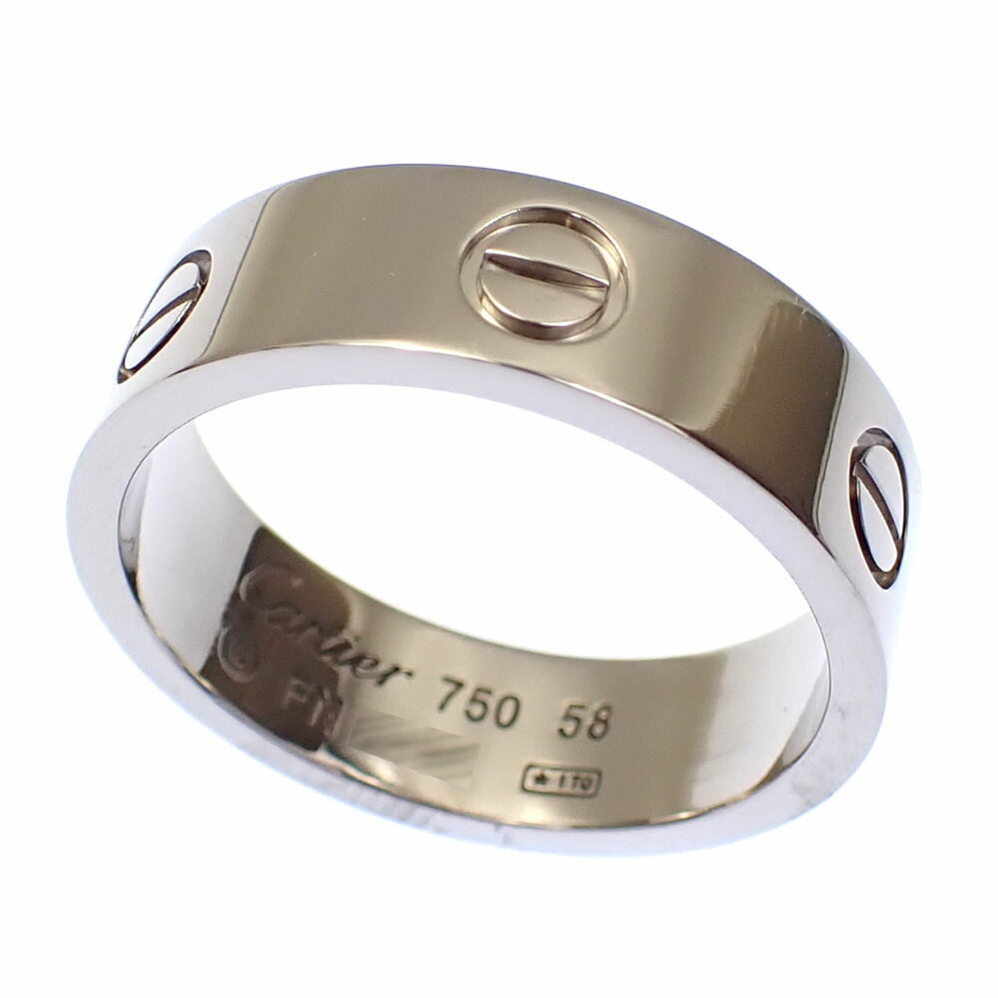 Cartier Love Ring for Men, 18K White Gold, Size 17.5, 8.9g, 750, A2243870