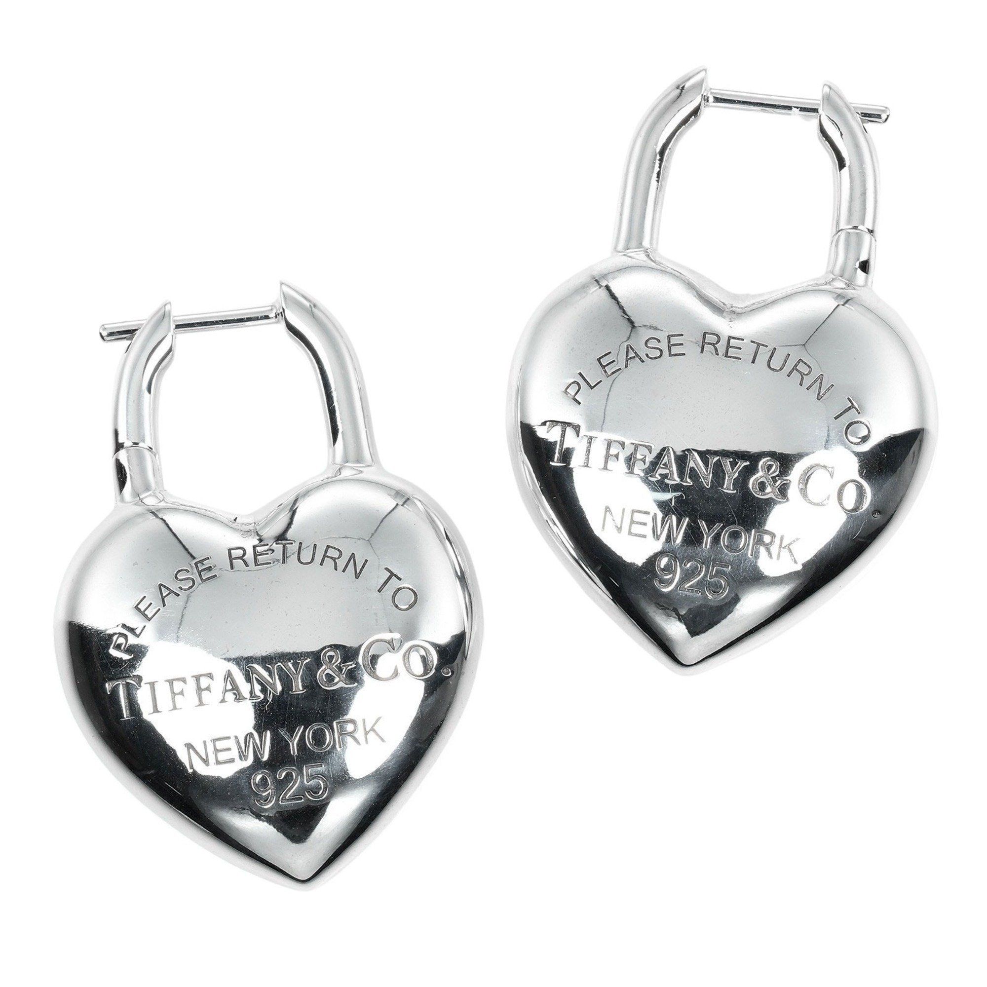Tiffany & Co. Return to Full Heart Earrings, 925 Silver, Approx. 21.82g