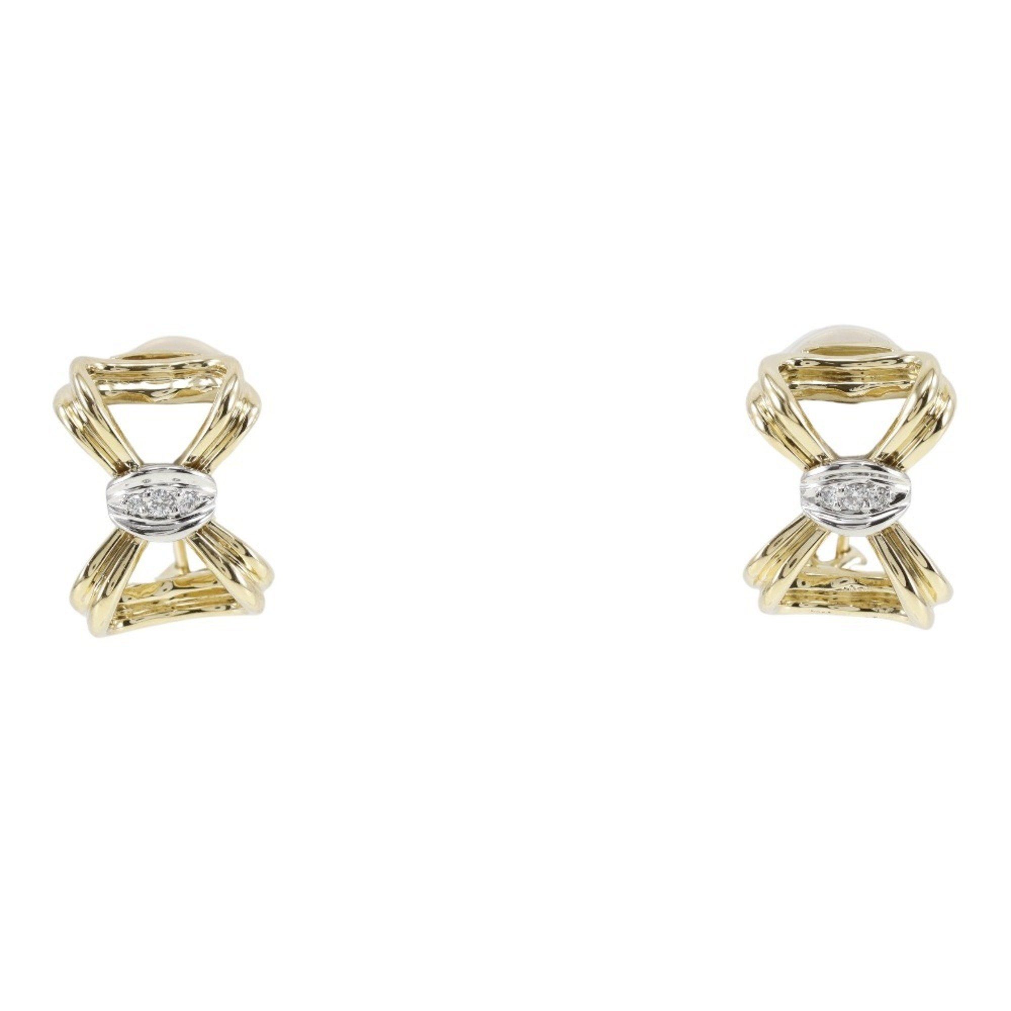 Tiffany & Co. Earrings, Pt950 Platinum x K18 Yellow Gold Diamond, approx. 12.4g, Women's, I120124015