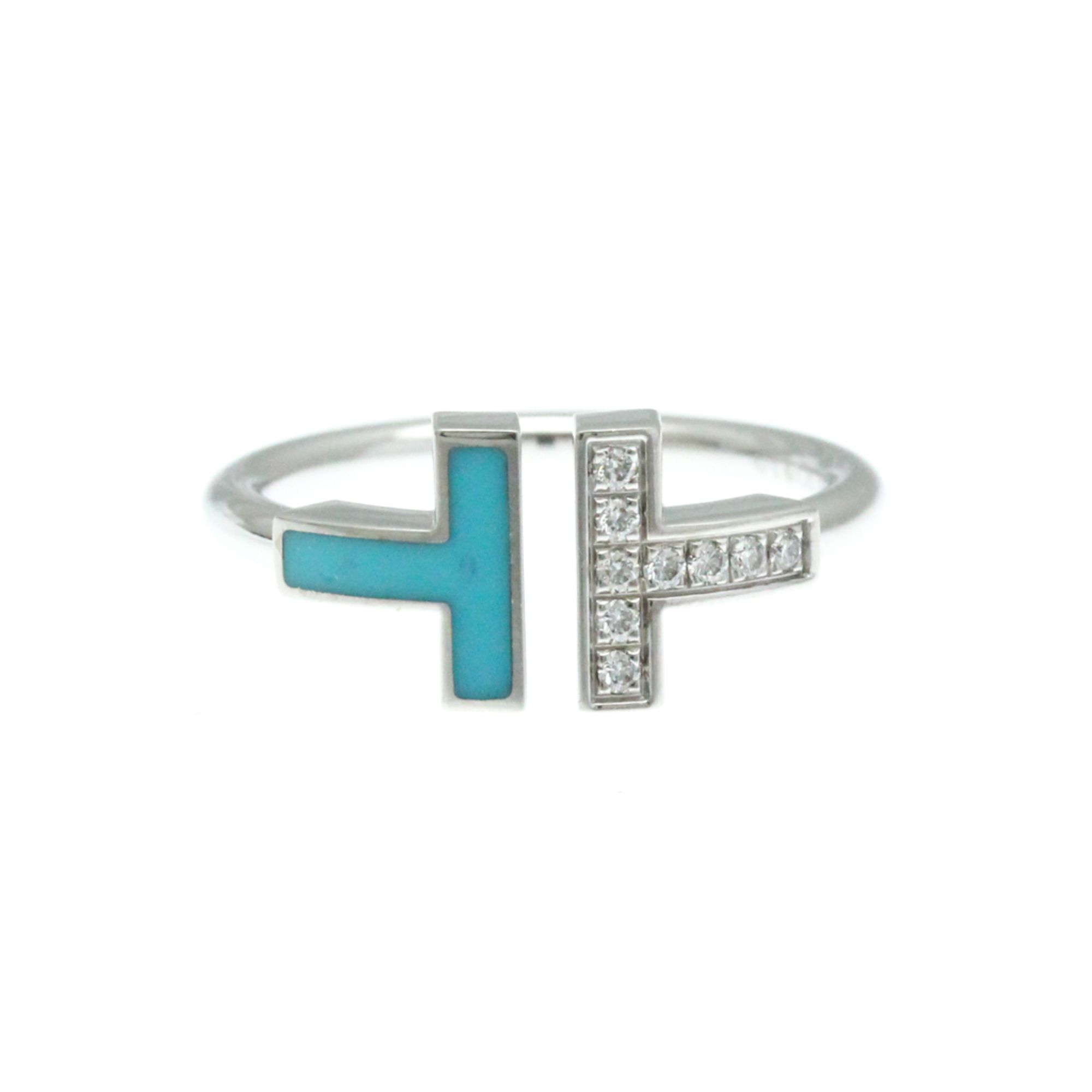 Tiffany T Wire Ring White Gold (18K) Fashion Diamond,Turquoise Band Ring