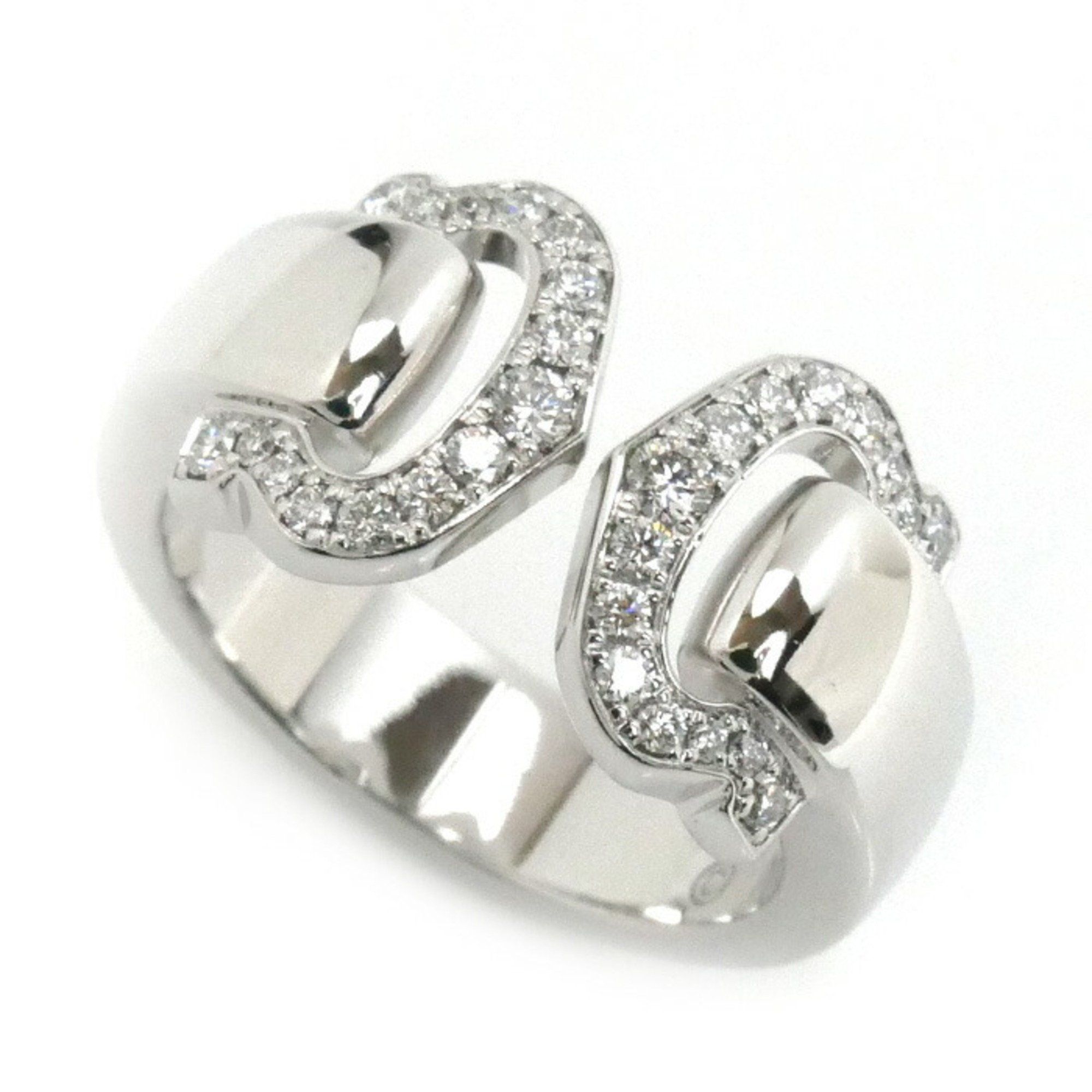 CARTIER 18KWG White Gold 2C Bouclé Diamond Ring, Diamond, Size 6.5, 46, 8.8g, Women's