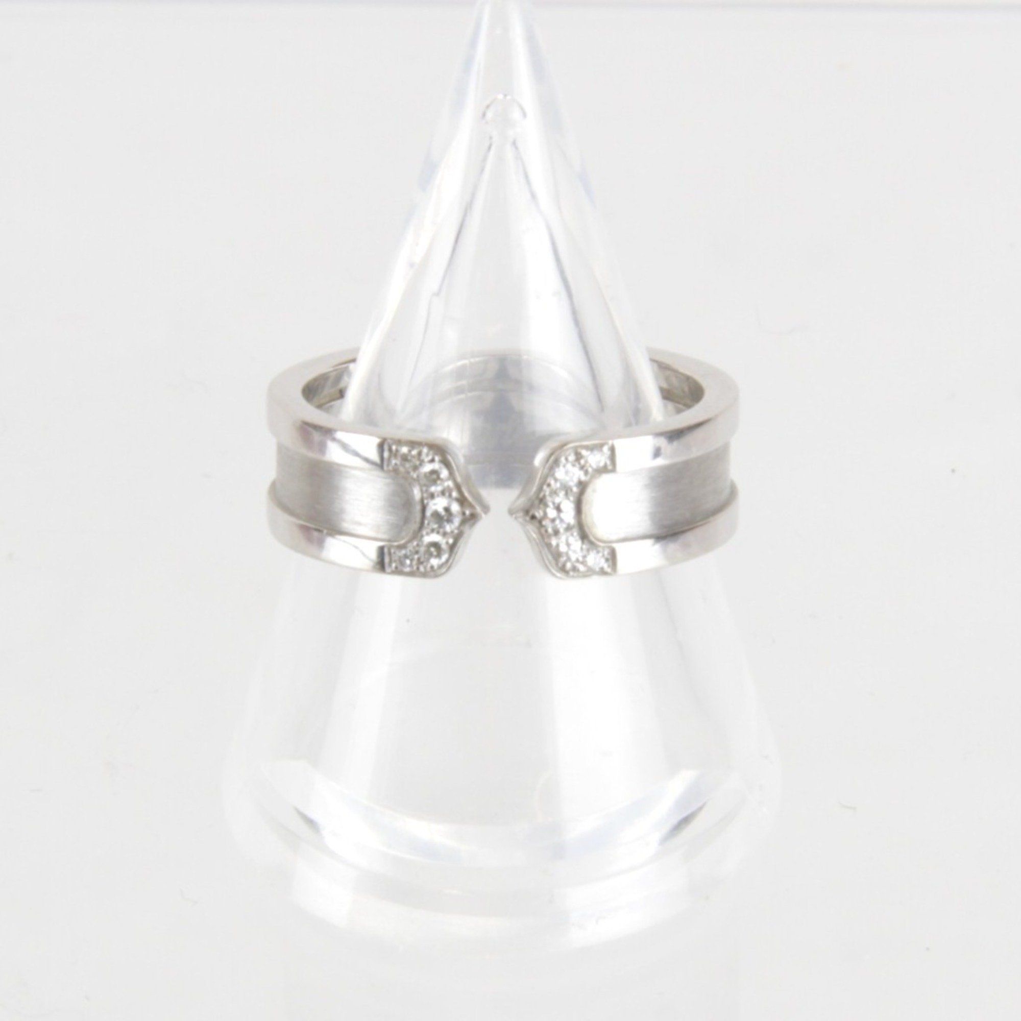 CARTIER Double Ring Size 17 K18WG 8.8g Women's