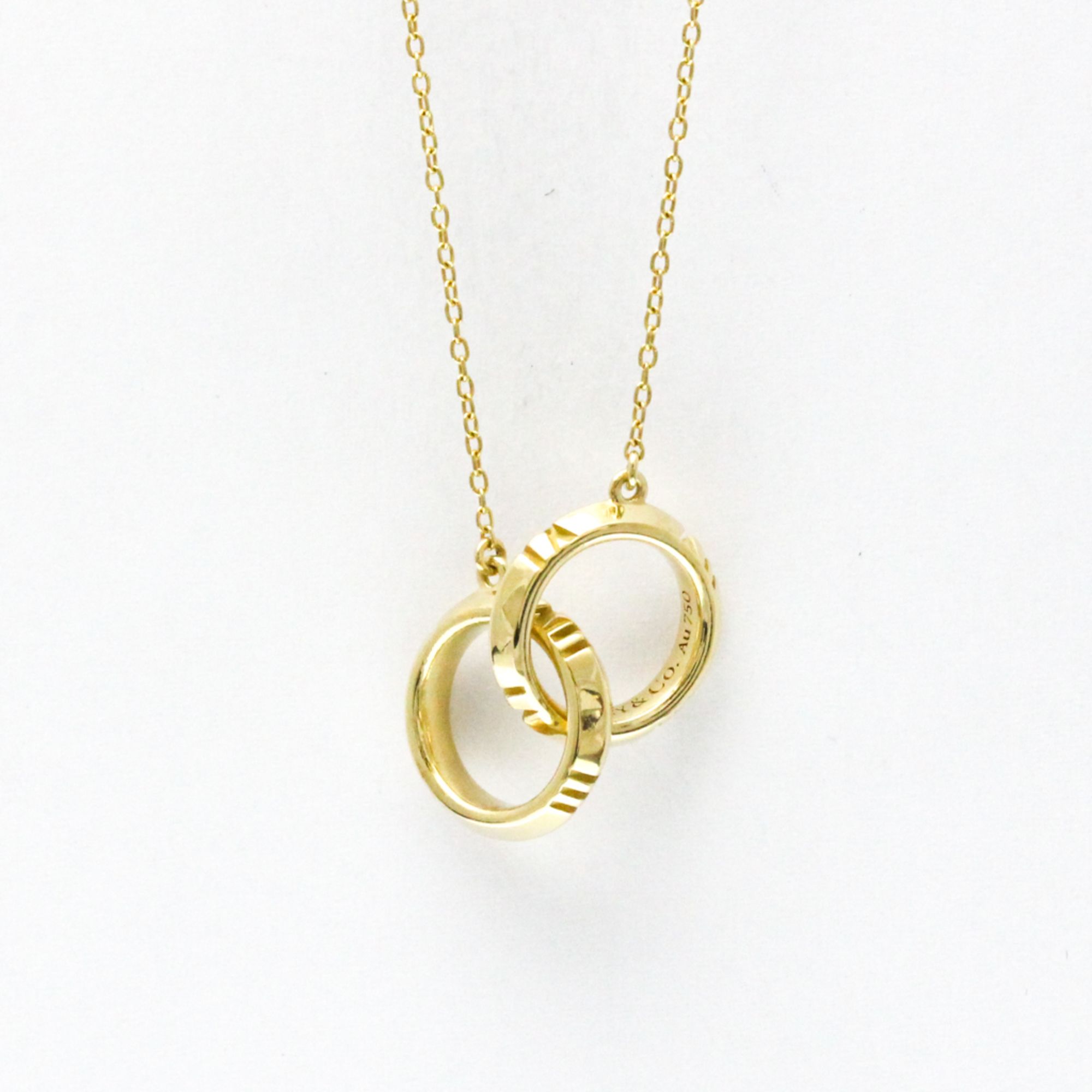 Tiffany Atlas Interlocking Necklace Yellow Gold (18K) No Stone Men,Women Fashion Pendant Necklace (G