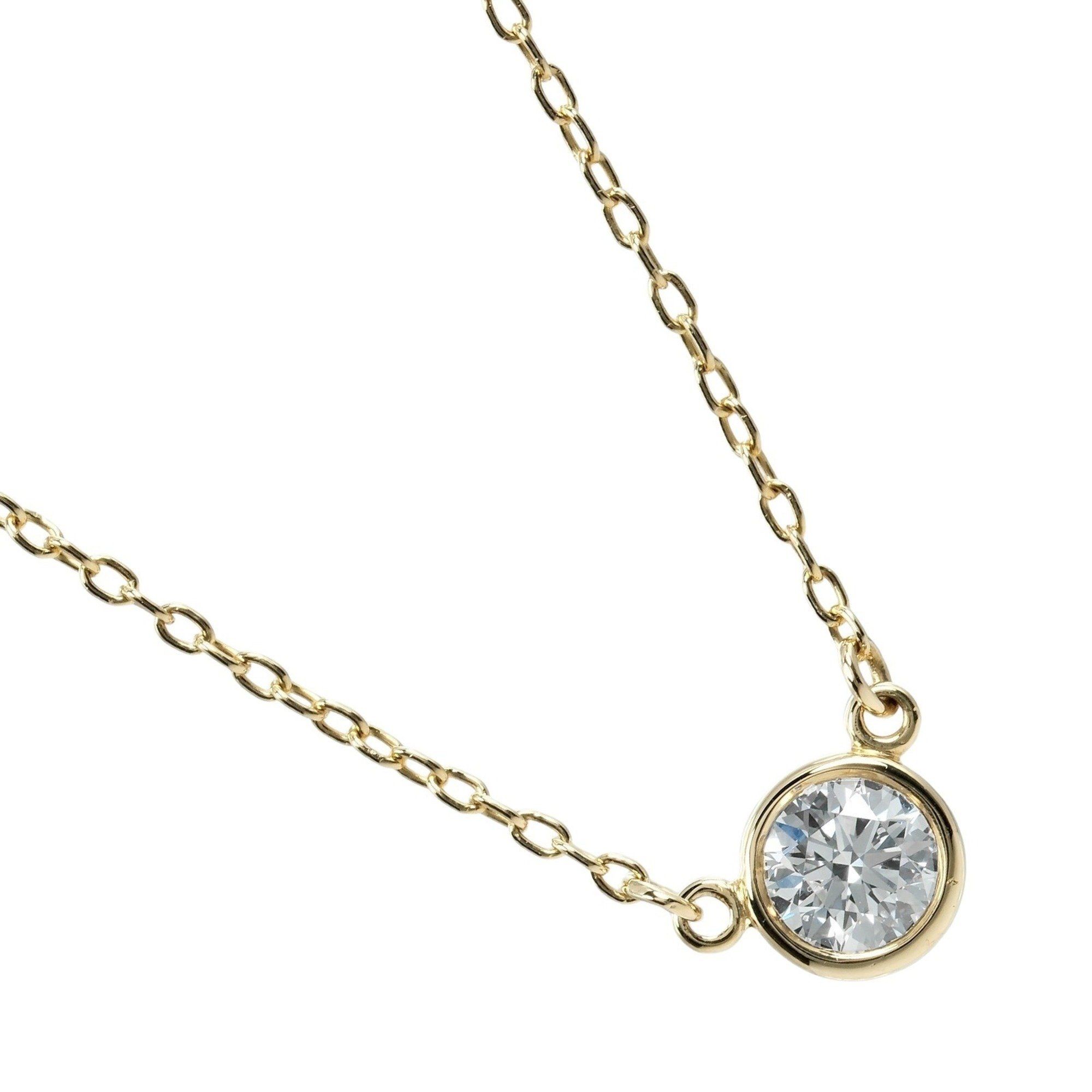 Tiffany & Co. By the Yard Necklace 0.22ct VS2/G/3EX K18YG Yellow Gold Diamond Approx. 1.8g