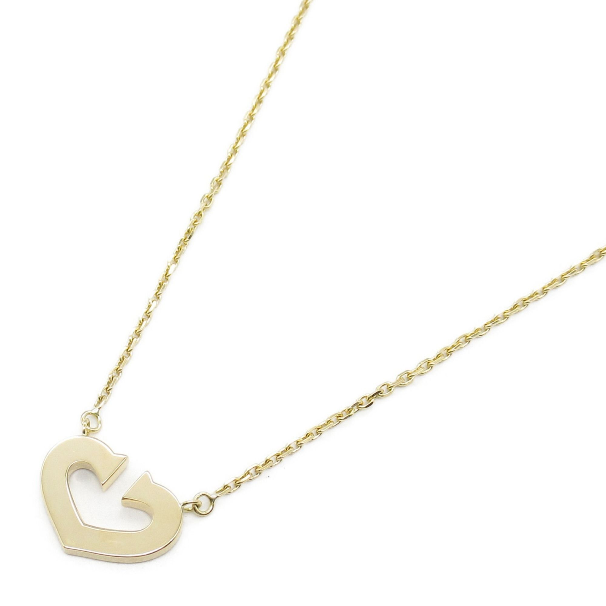 CARTIER C Heart Necklace 18K (Yellow Gold) Women's Silver