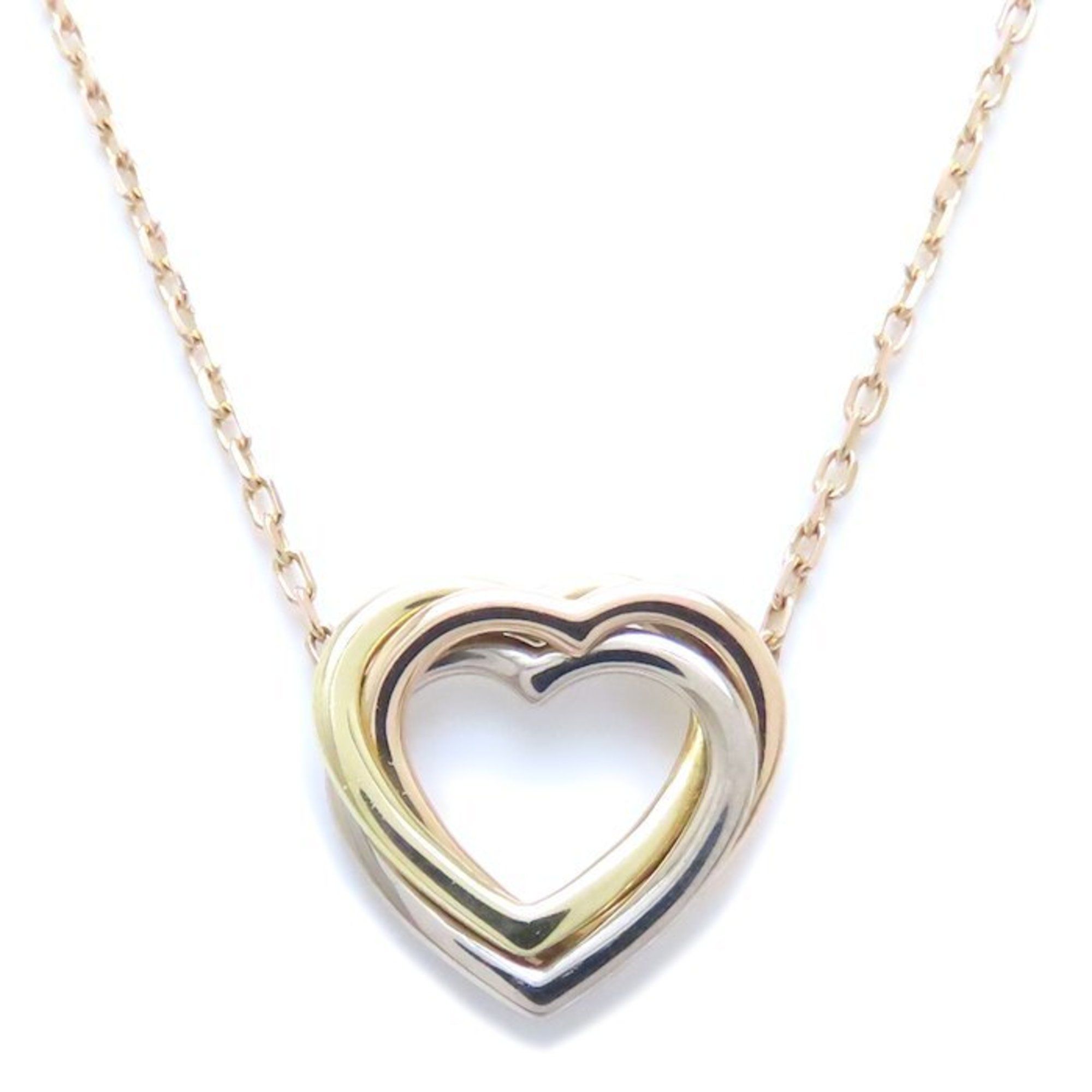 CARTIER Trinity Heart Necklace B706110 K18 Three-Color Gold 294013