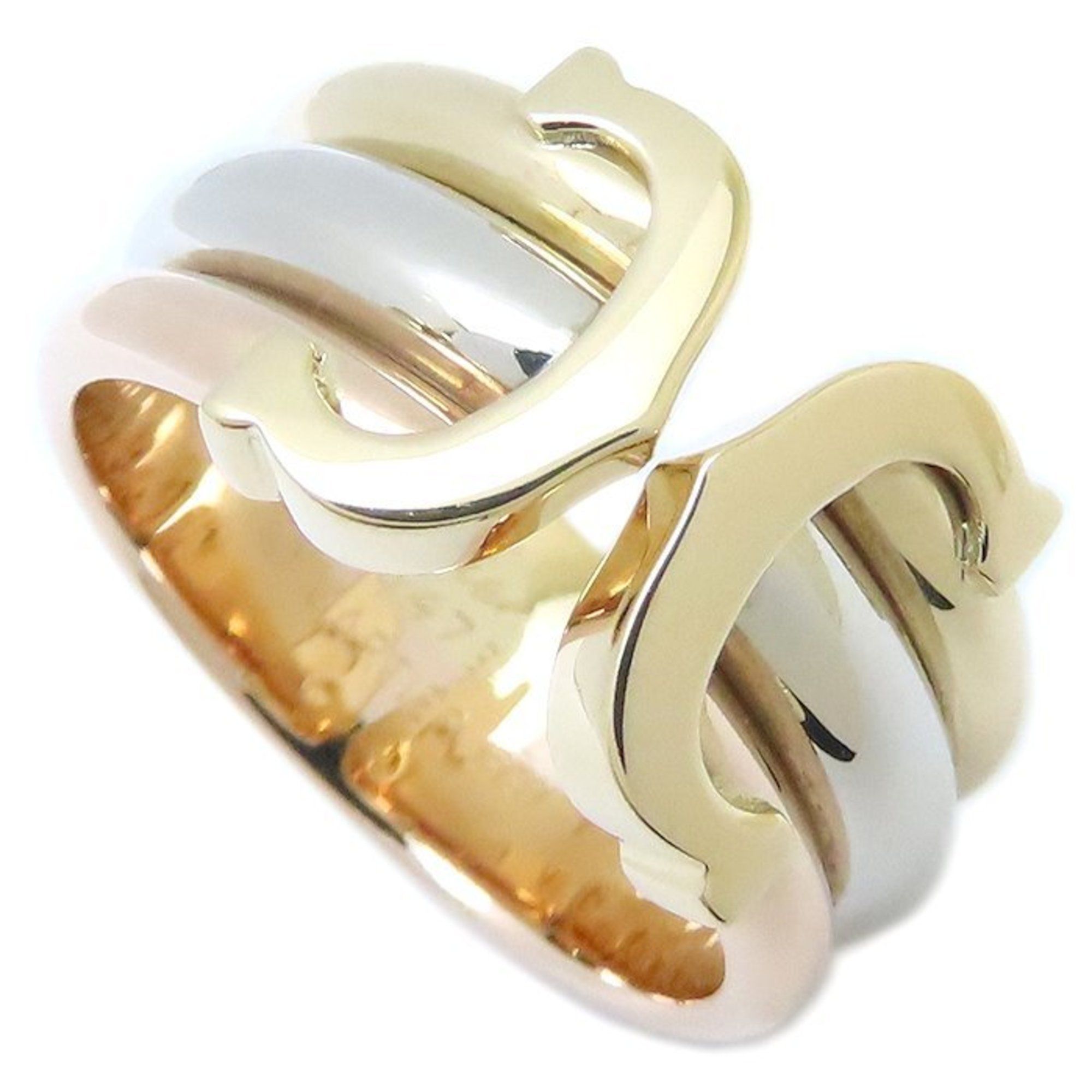 CARTIER 2C Ring, 18K Three-Color Gold, #50, Women's, 294210