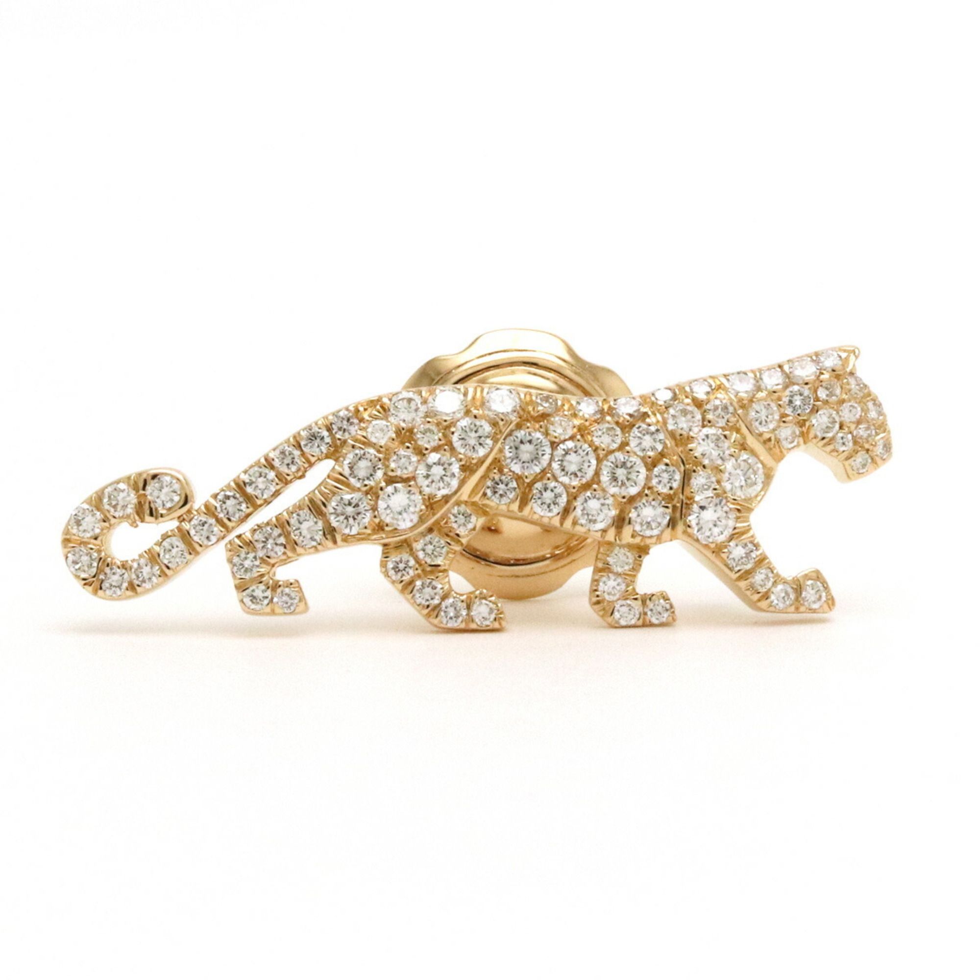 Finished Cartier Panthère Pin Brooch K18YG 750YG Yellow Gold Diamond